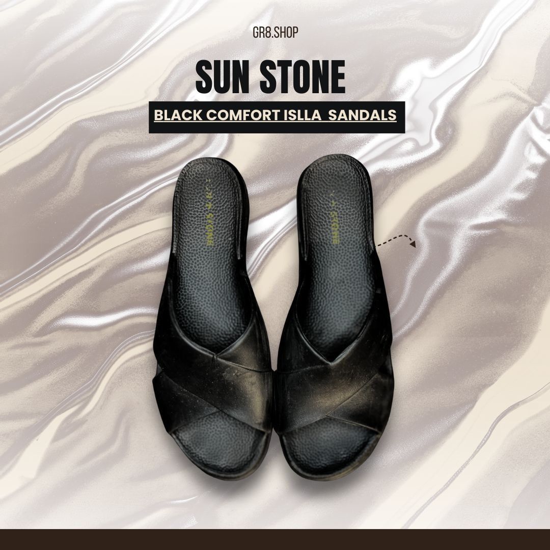 Other Sun Stone Black Comfort Islla Sandals Size 10 Slip-On Design Size US 10 / IT 40 - 1 Thumbnail