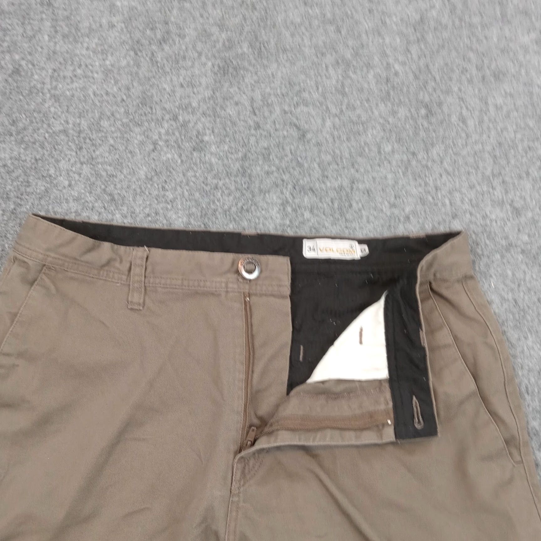 Volcom Volcom Mens Shorts 29 Brown Flat Front Chino Casual Stretch Pockets Size US 29 - 7 Thumbnail