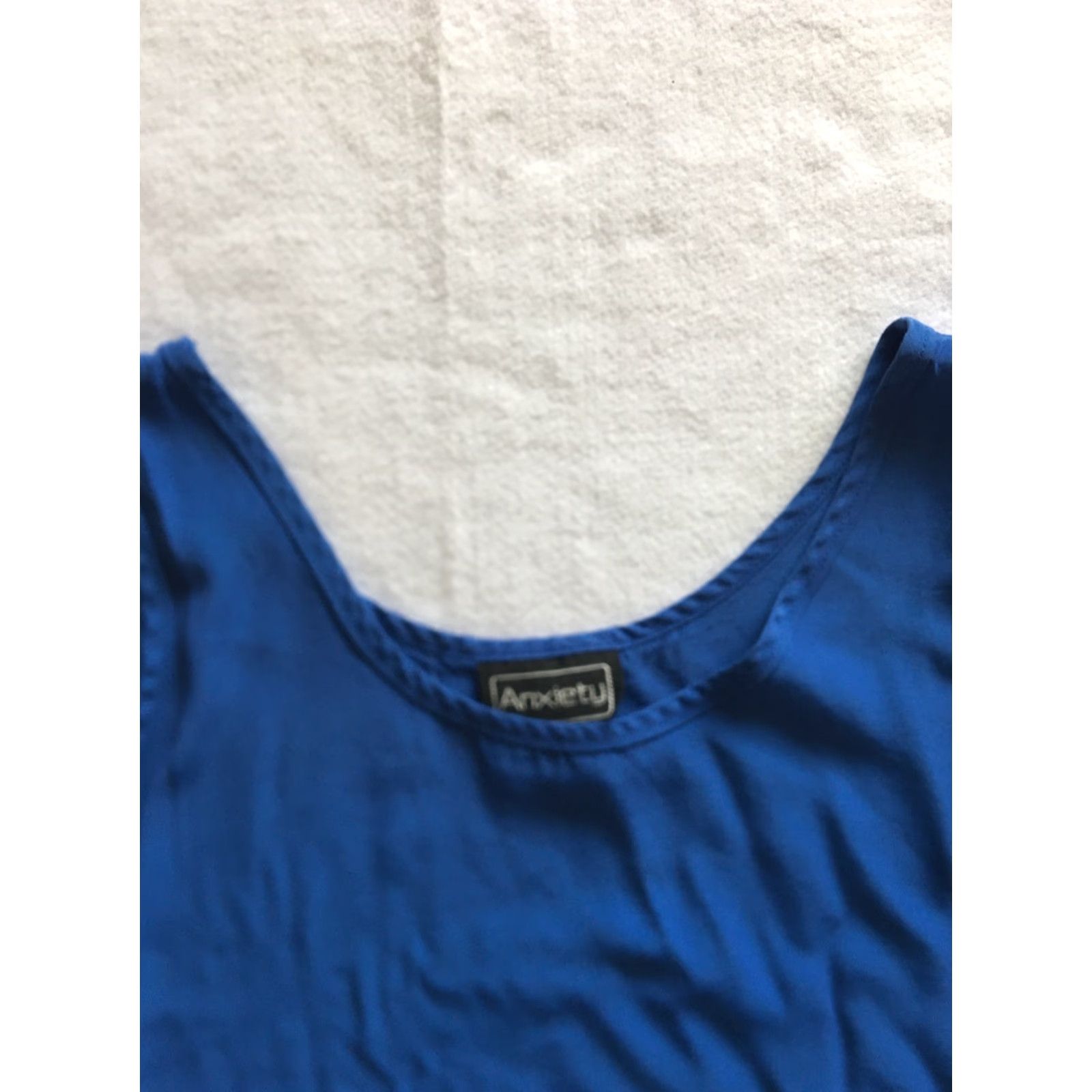 Vintage Anxiety Blue Tank Top Juniors Large Sleeveless Glitter Party/Cocktail Sleeveless Shirt Women Boys Girls Mens Size L / US 10 / IT 46 - 2 Thumbnail
