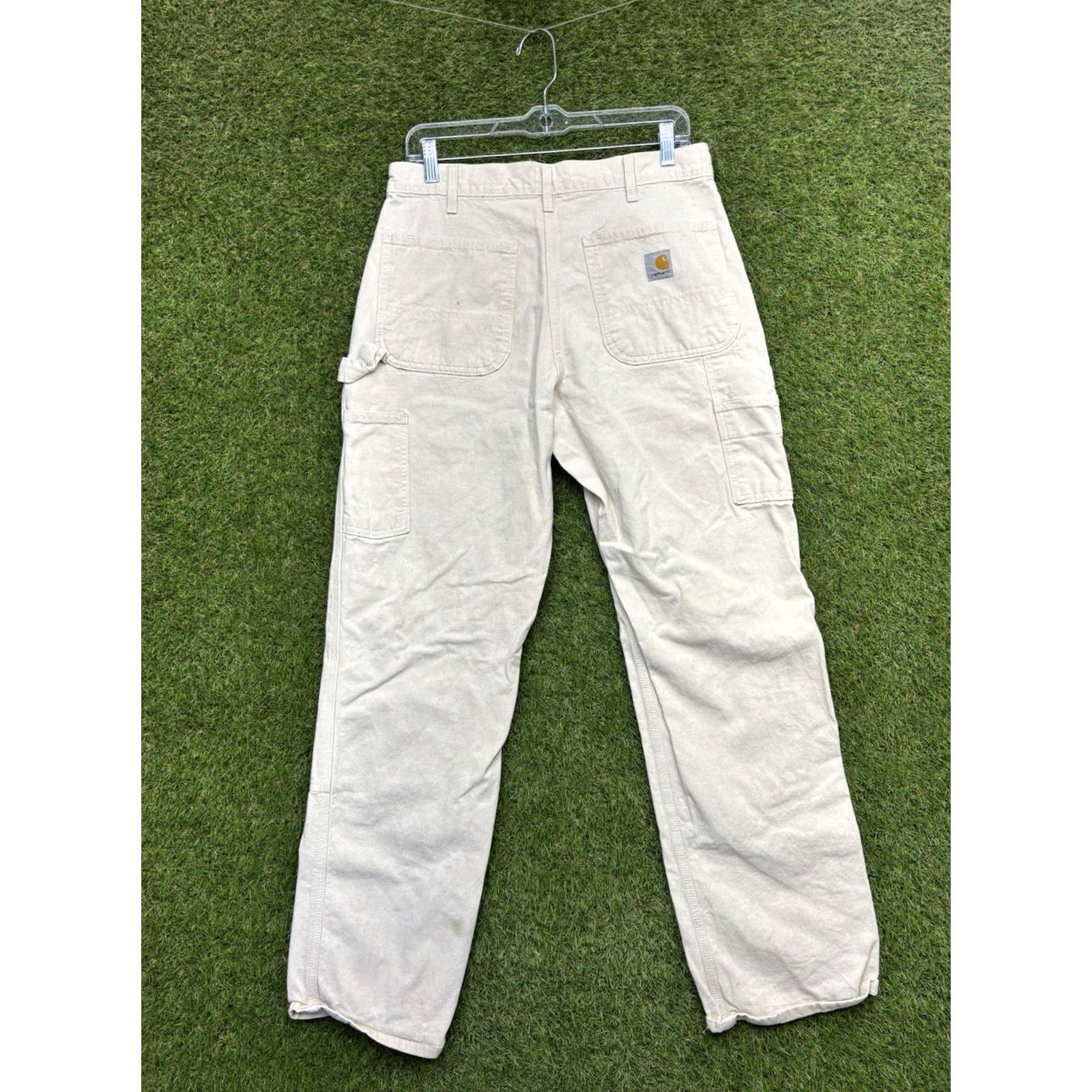 Carhartt Carhartt Pants Mens 32x32 Carpent­er/Painter Straight 5-Pocket Canvas Beige Workwear B04 USA Vintage No N/A Size US 32 / EU 48 - 2 Thumbnail