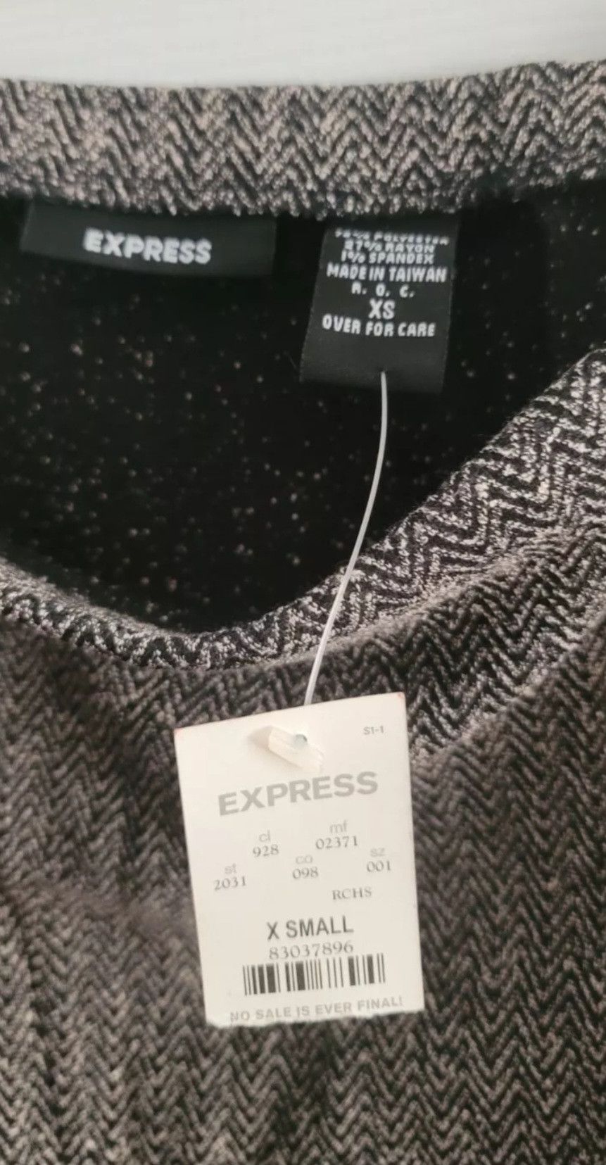 Express NWT Express Gray Black Skirt Size XS Size 25" / US 0 / IT 36 - 2 Thumbnail