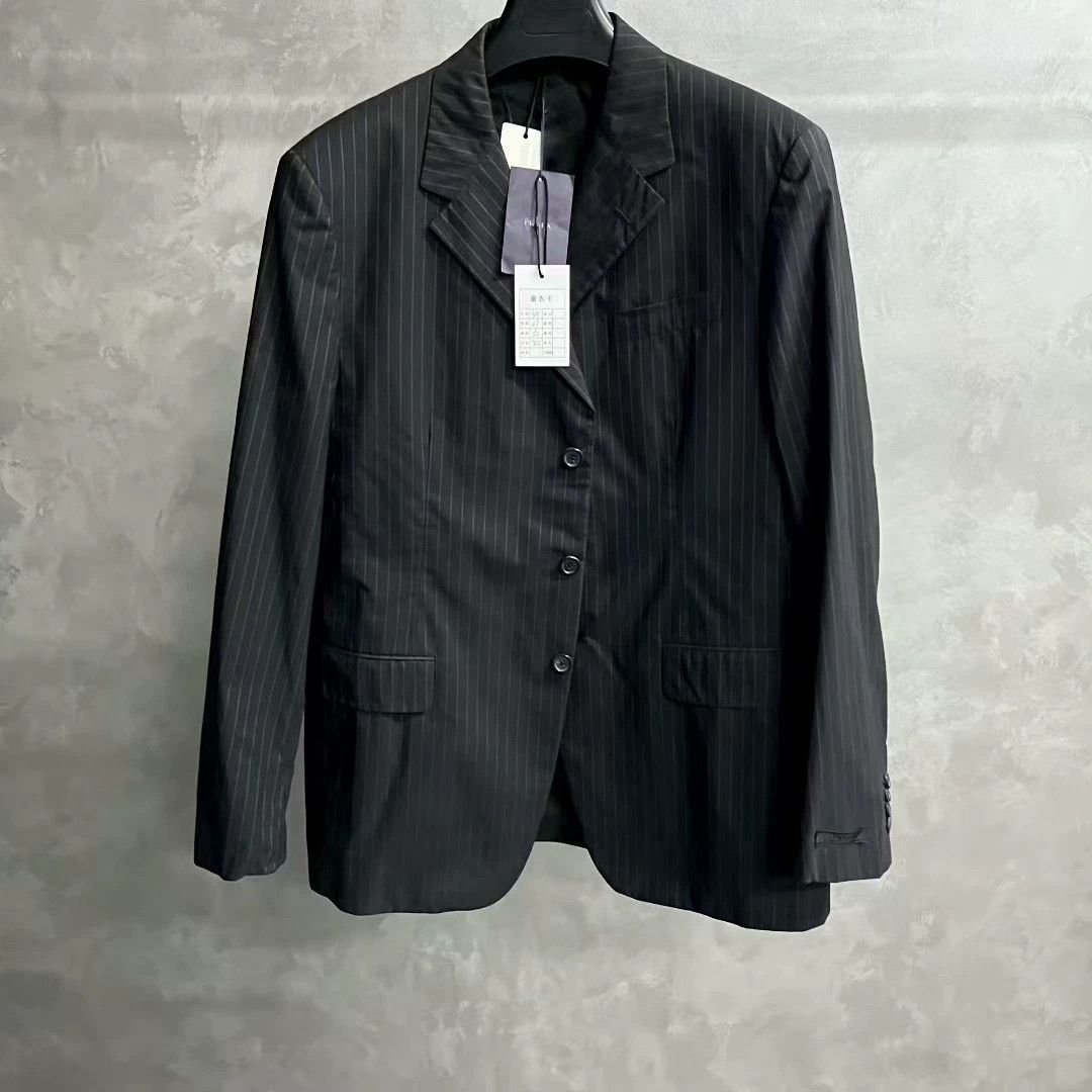 Prada black striped evening suit jacket by prada Size US L / EU 52-54 / 3 - 1 Thumbnail
