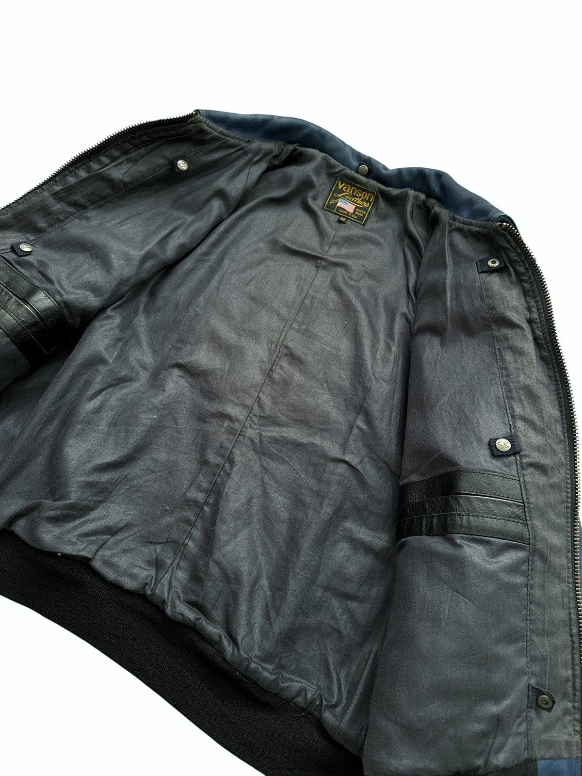 Vanson Leathers Genesis NYC Blue Zip Leather Jacket Size US L / EU 52-54 / 3 - 8 Thumbnail