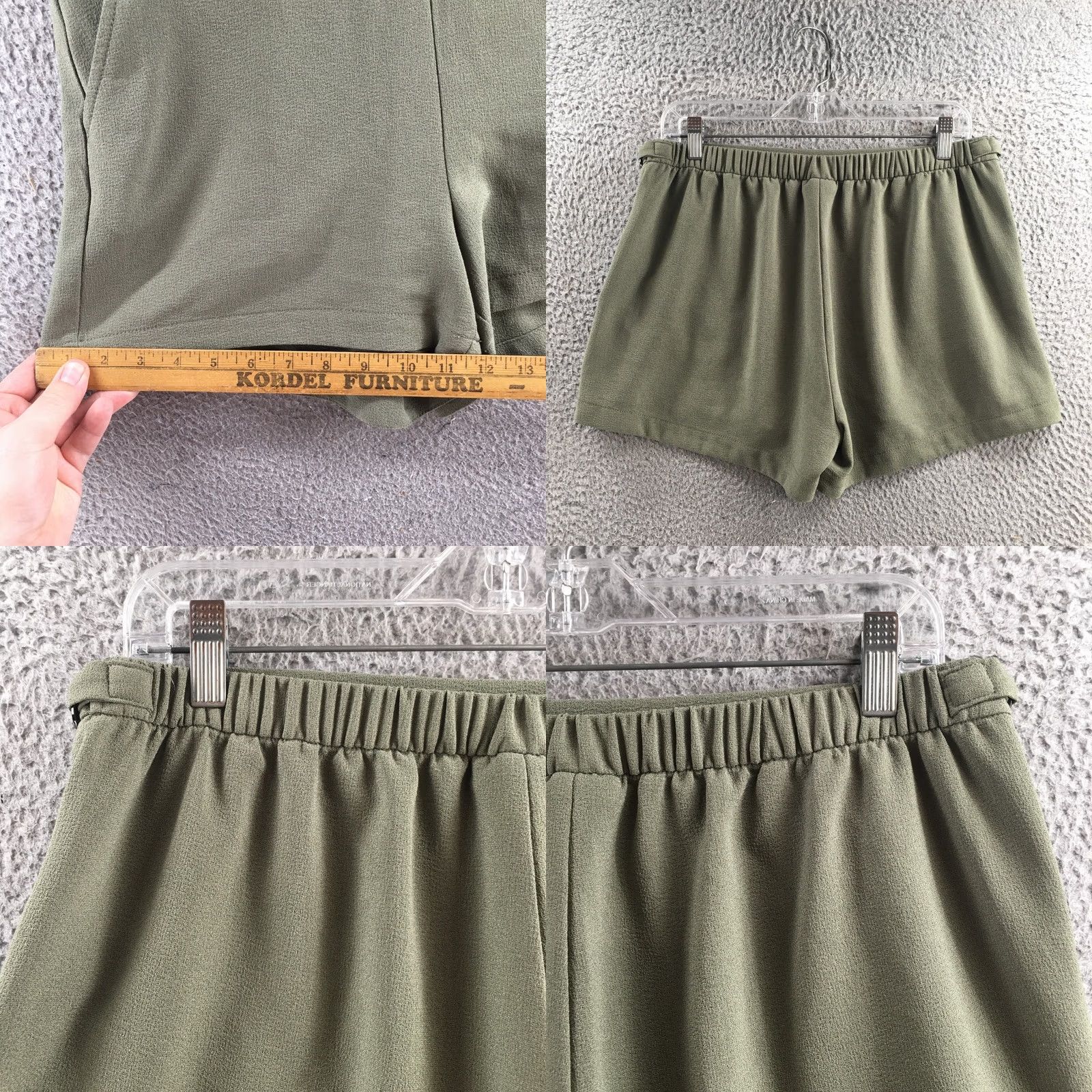 Calvin Klein Calvin Klein Chino Shorts Womens M Green Hi-Rise Pull On Casual Size 32" / US 10 / IT 46 - 8 Thumbnail