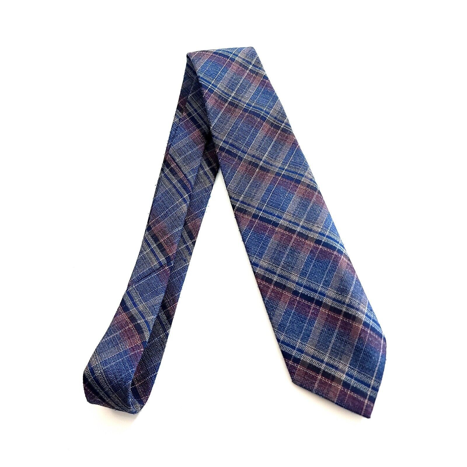Other Wembley Blue Maroon Tan Plaid Woven Polyester Wool Silk Shor Size ONE SIZE - 6 Thumbnail