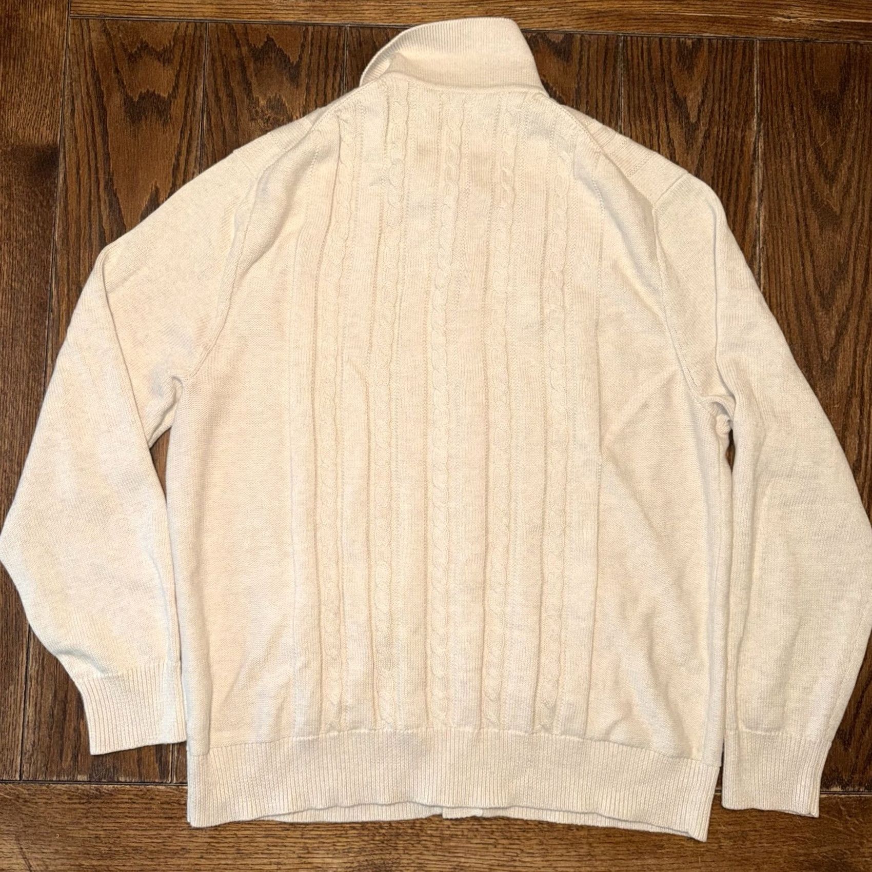 Vintage J Crew Sweater Cardigan Men XL Ivory Heritage Cotton Cable Knit Collared Classic Size US XL / EU 56 / 4 - 5 Thumbnail