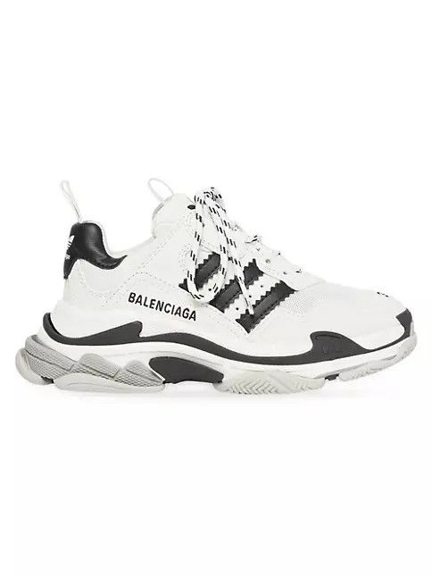Adidas × Balenciaga o1mt1gz0924 Triple S Sneaker in Black/White Size US 7 / EU 40 - 1 Thumbnail