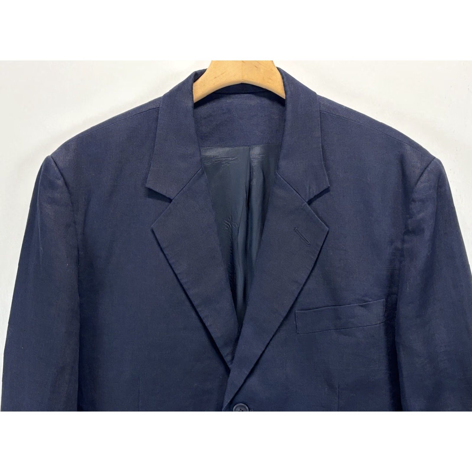 Nautica Martin Gordon Blazer Sport Coat Mens M Linen Navy 100% Linen Blazer Nautical Coastal Summer Yacht Preppy Wedding Shirt Jacket Accessories Size 40R - 2 Thumbnail