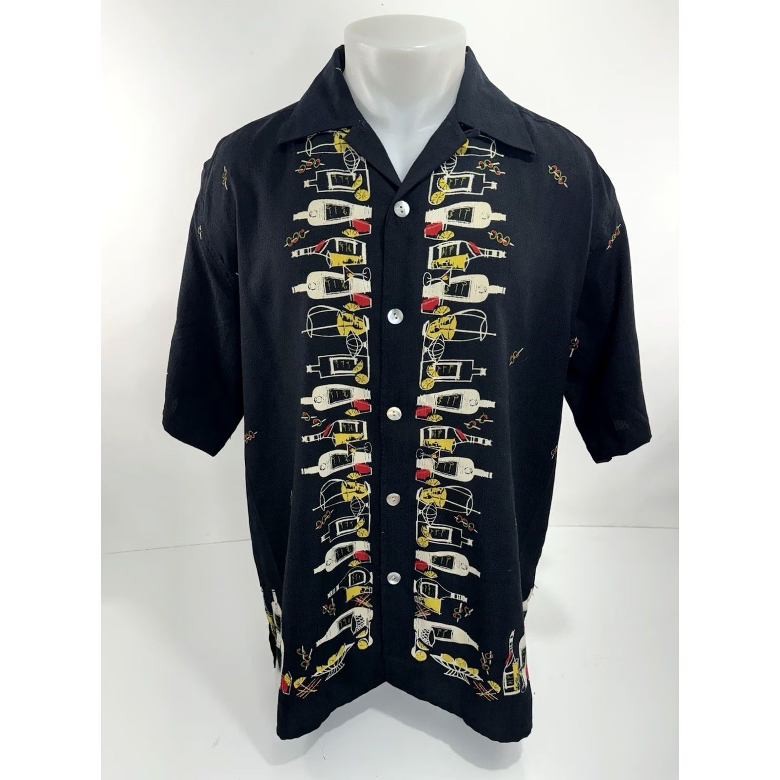 ALOHAS DaVinci California L Shirt Short Sleeve Button-Up Embroidered Black Vintage Aloha 90s B Mens Size US L / EU 52-54 / 3 - 2 Thumbnail