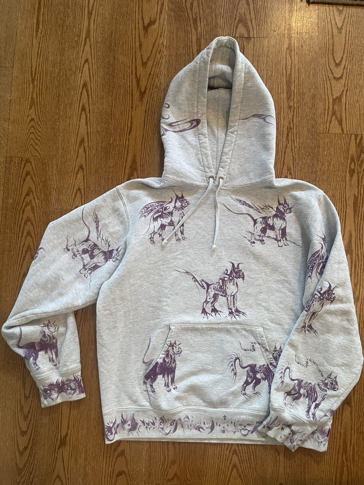 Supreme Hell Dogs hoodie in grey and purple Size US M / EU 48-50 / 2 - 1 Thumbnail