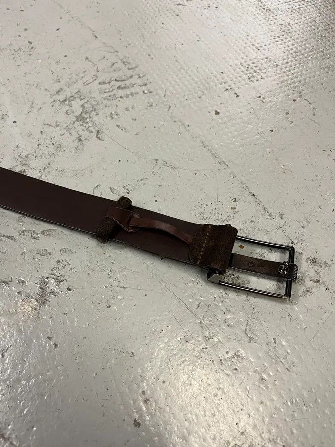 Vintage Cesare Paciotti Dagger Buckle Dark Brown Suede Leather Belt Size ONE SIZE - 7 Thumbnail