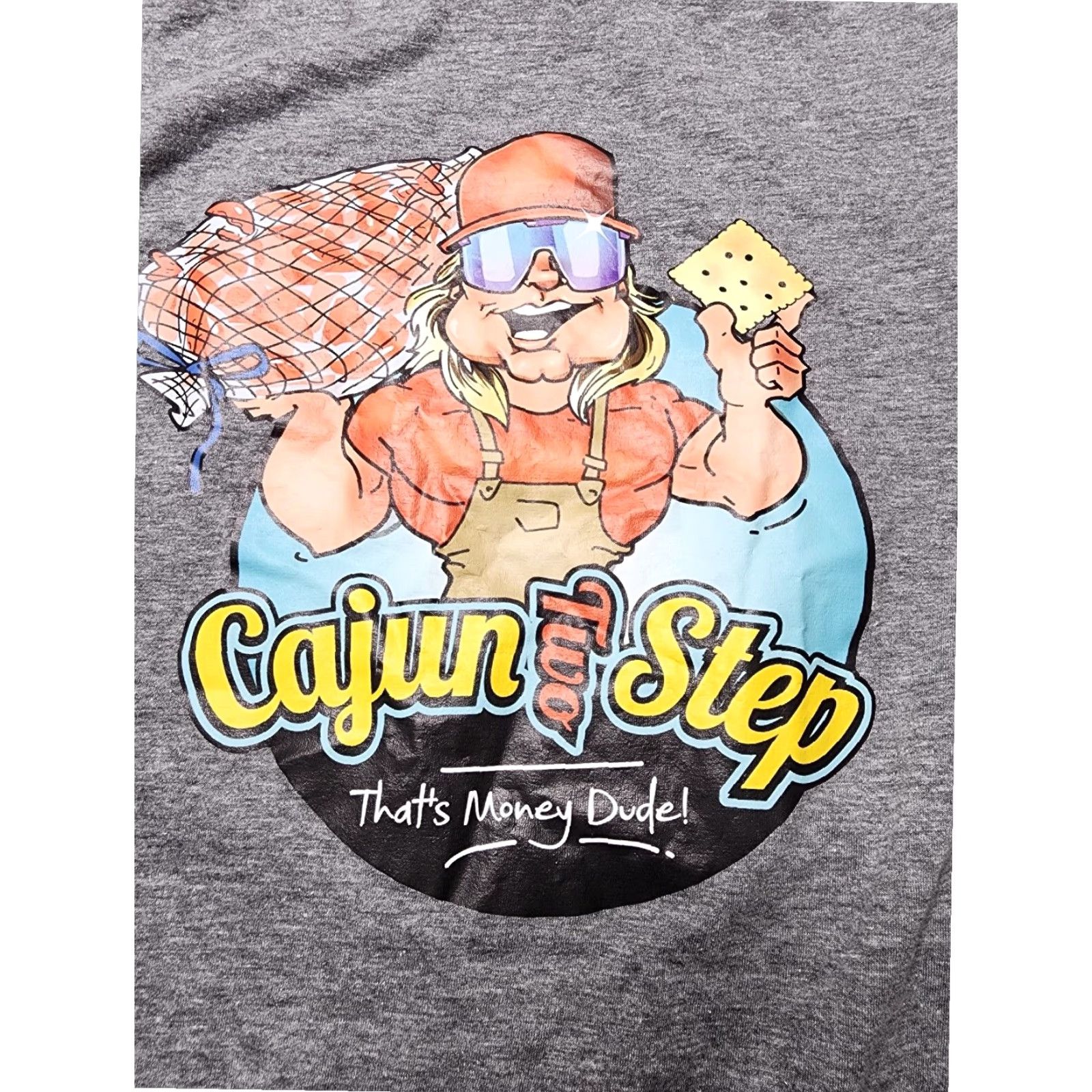 Gildan Gildan Double Sided Cajun T Shirt Gray Mens M Short Sleeve Crew Neck Size US M / EU 48-50 / 2 - 4 Thumbnail