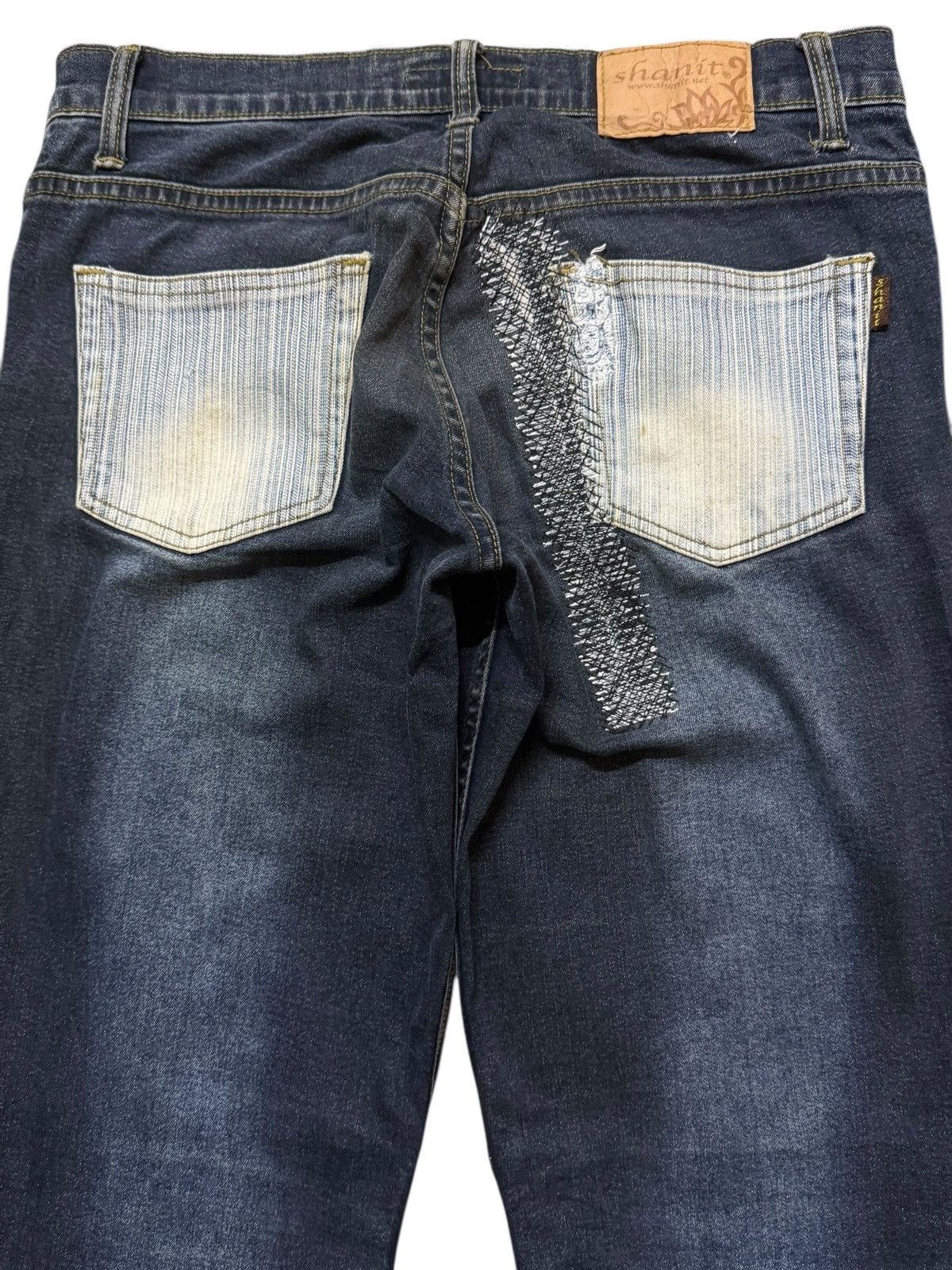 Tornado Mart Y2K Japanese Brand Blue Faded Wash Zipper Leg Flare Distress Size US 31 - 4 Thumbnail