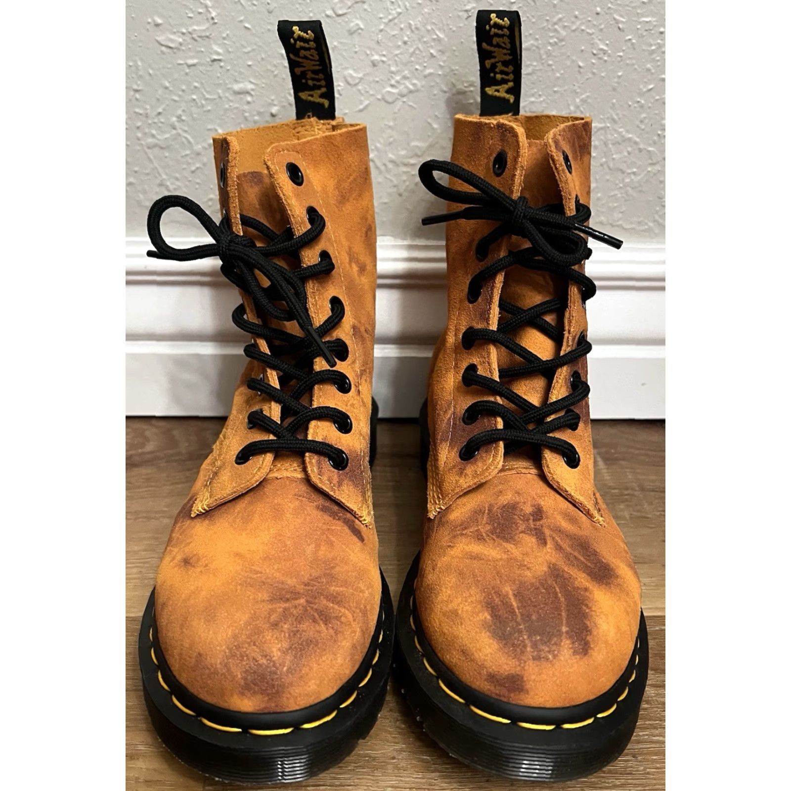 Dr. Martens DR. MARTENS 1460 Pascal Burnt Orange Tie Dye Boots Women EUC Leather Lined Comfort Rubber Sole Casual Size US 5 / IT 35 - 5 Thumbnail
