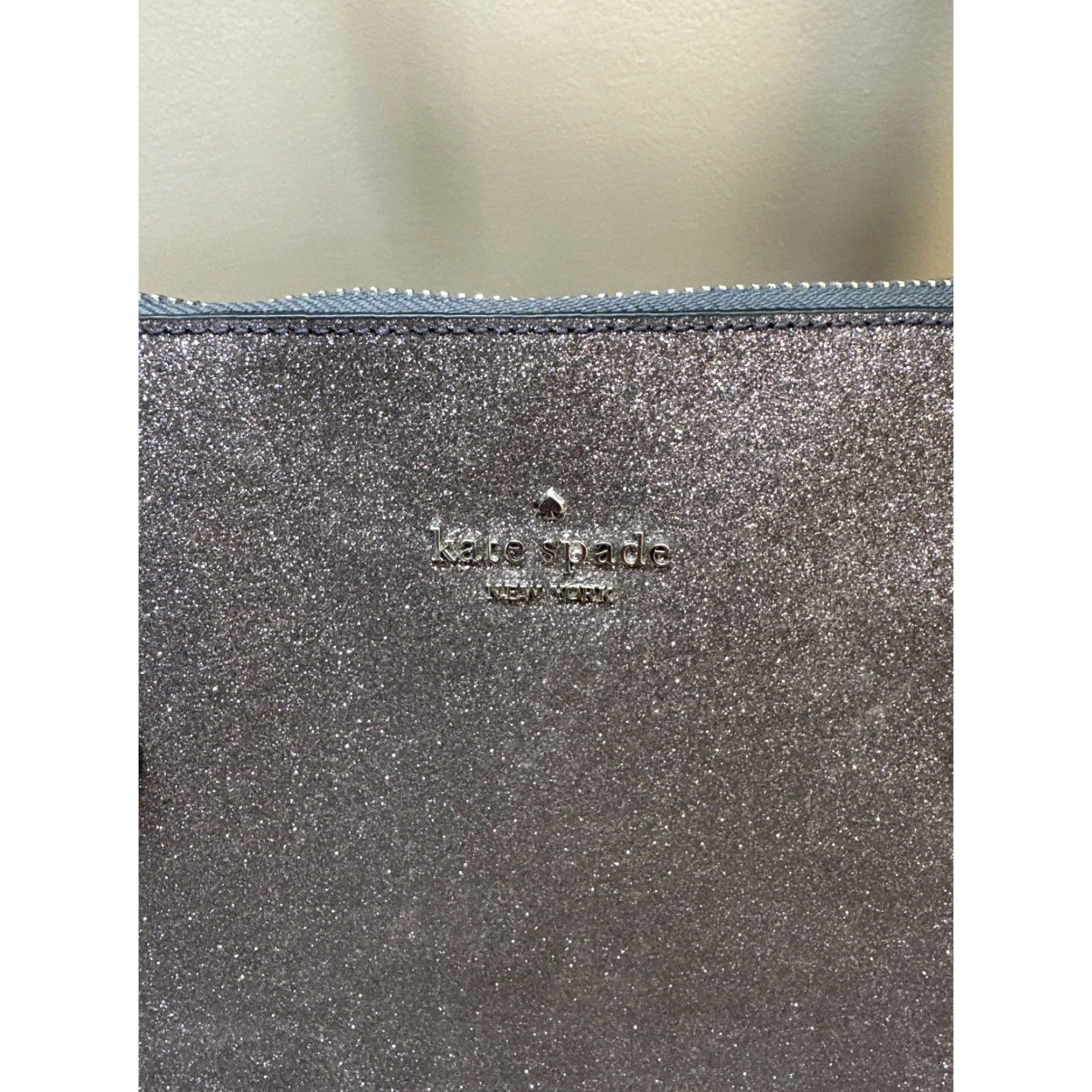 Vintage Kate Spade Bag Glitter Blue Large Joeley Tote 12" x 17" x 6" Metallic Silver Size ONE SIZE - 3 Thumbnail