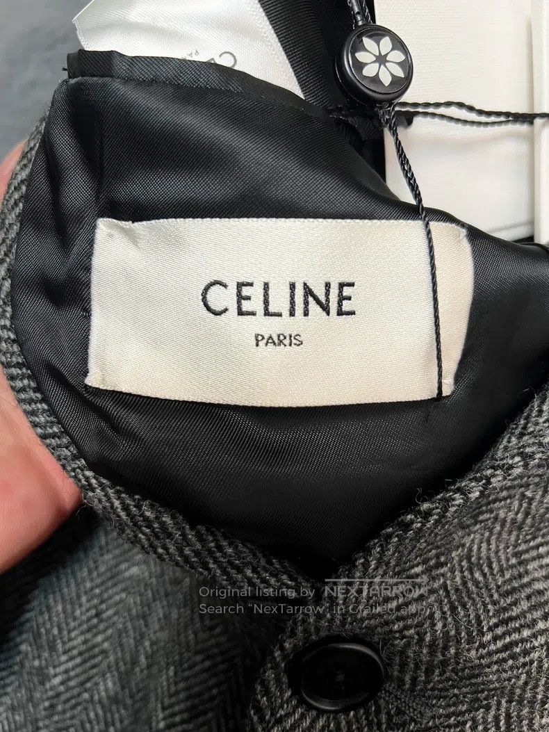 Celine Celine Elbow Leather Patch Herringbone Wool Blazer Size XS / US 0-2 / IT 36-38 - 5 Thumbnail