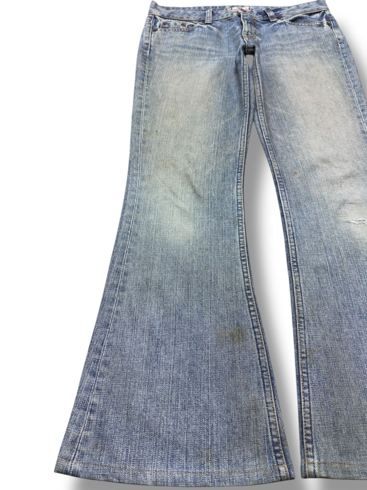 Le Grande Bleu (L.G.B.) Vintage Sweet Camel Flare Faded Denim Size US 31 - 3 Thumbnail