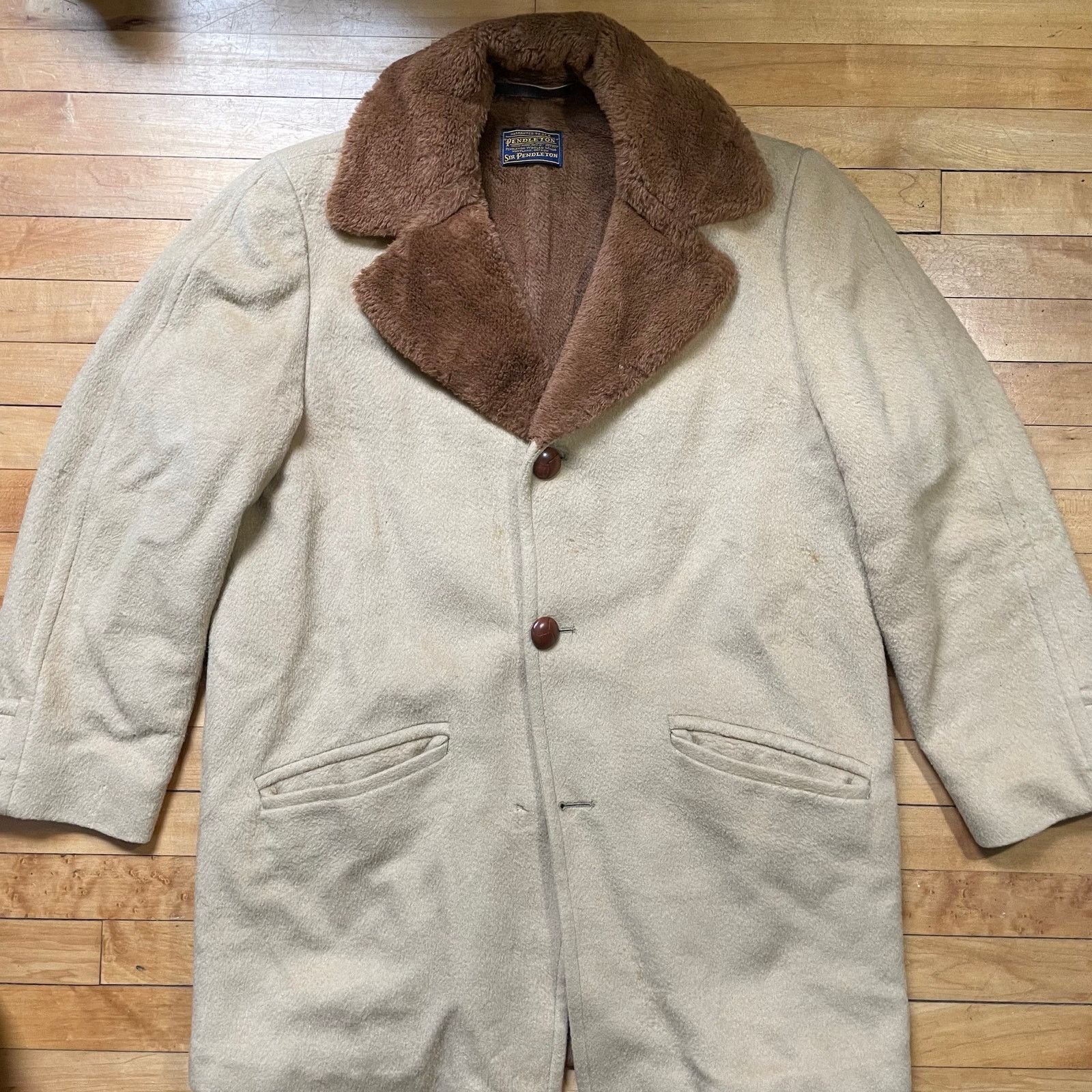 Pendleton Sir Pendleton Wool Lined Coat Sherpa Collar Overcoat USA L Size US L / EU 52-54 / 3 - 1 Thumbnail