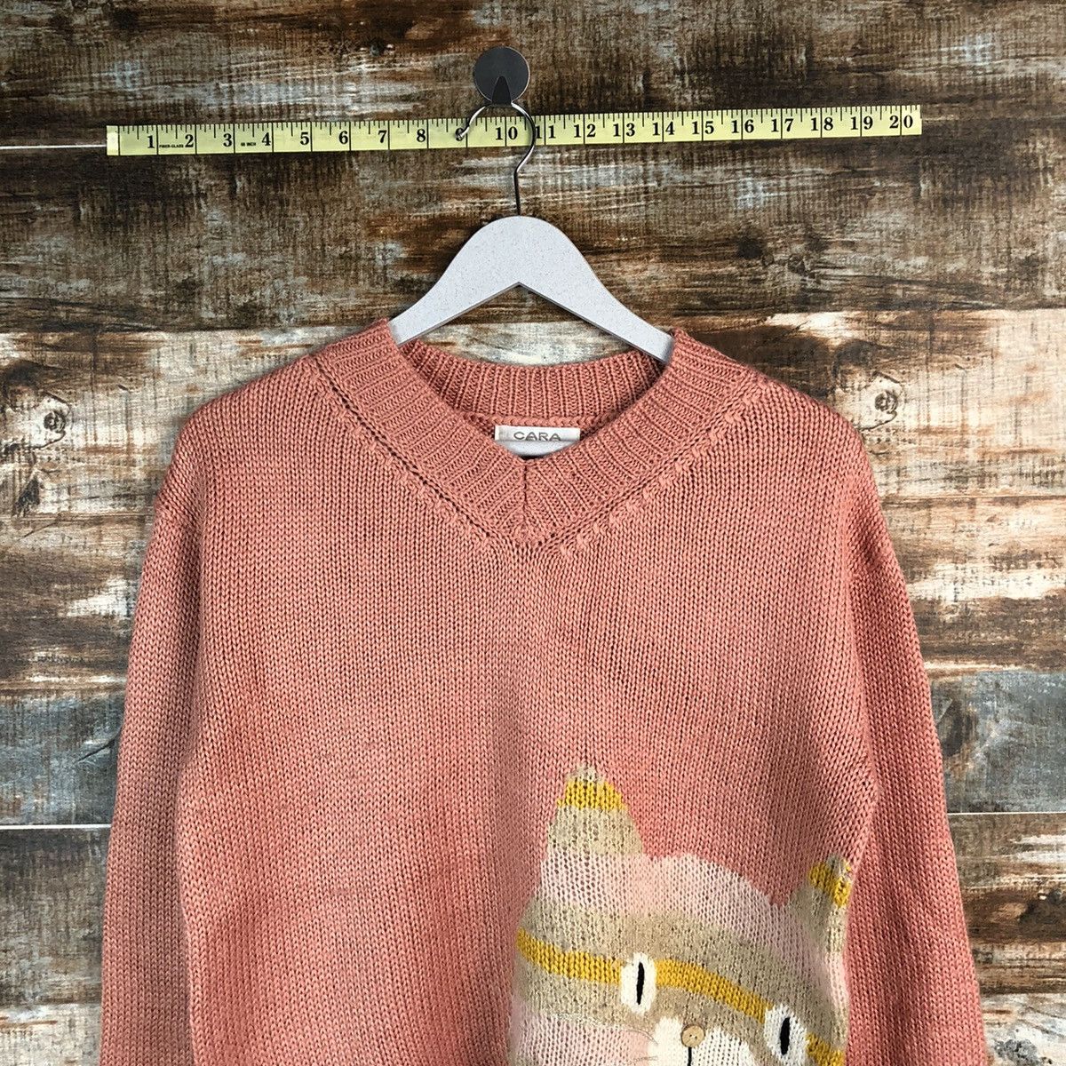Homespun Knitwear × Japanese Brand × Vintage Cara cat vintage Pink Knitwear #A1265 Size M / US 6-8 / IT 42-44 - 5 Thumbnail