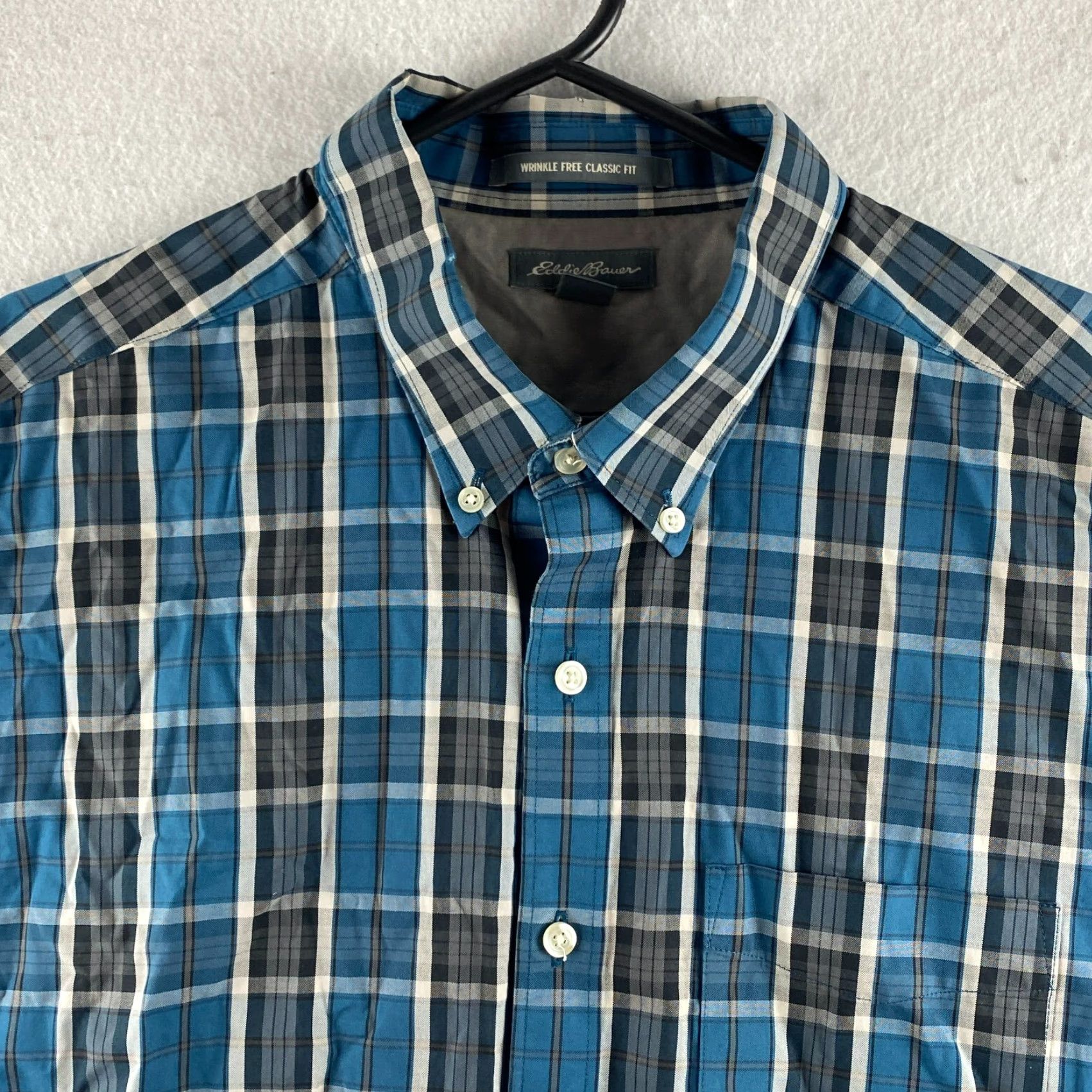 Eddie Bauer Eddie Bauer Button-Up Shirt Mens XL Tall Blue Plaid Wrinkle Free Classic Fit Size US XL / EU 56 / 4 - 4 Thumbnail