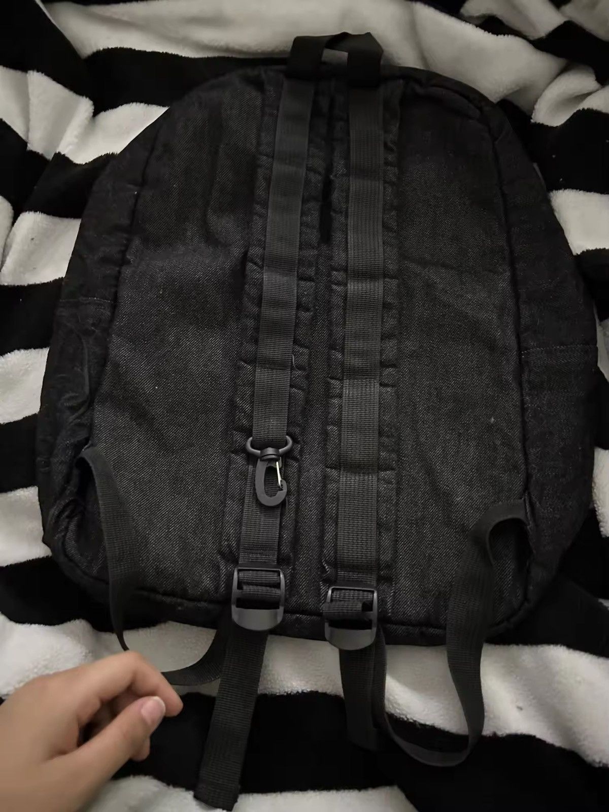 Japanese Brand Denim Backpack Streetwear Embroidery Letter Size ONE SIZE - 6 Thumbnail