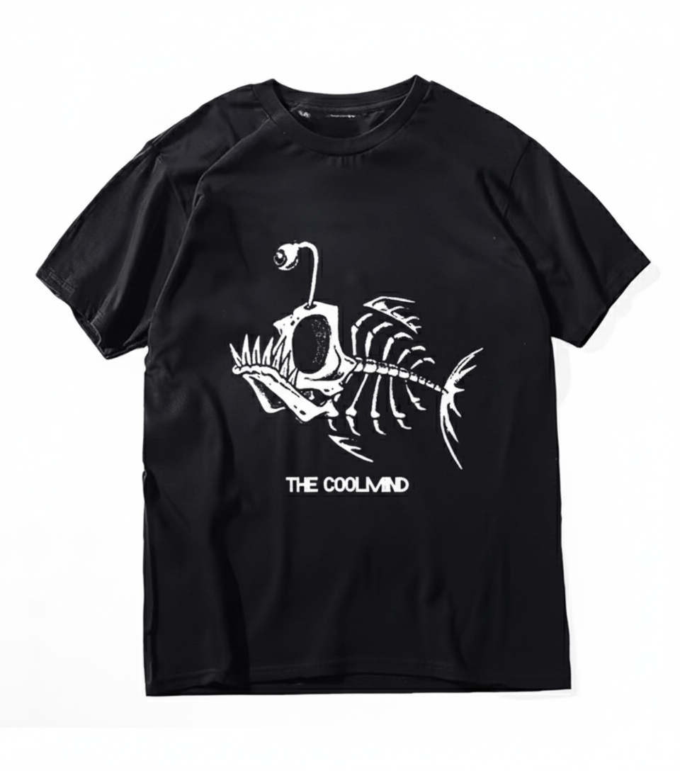 Other Streetwear Retro Skull Monster Fish Print Soft T-Shirt Punk Size US M / EU 48-50 / 2 - 1 Thumbnail