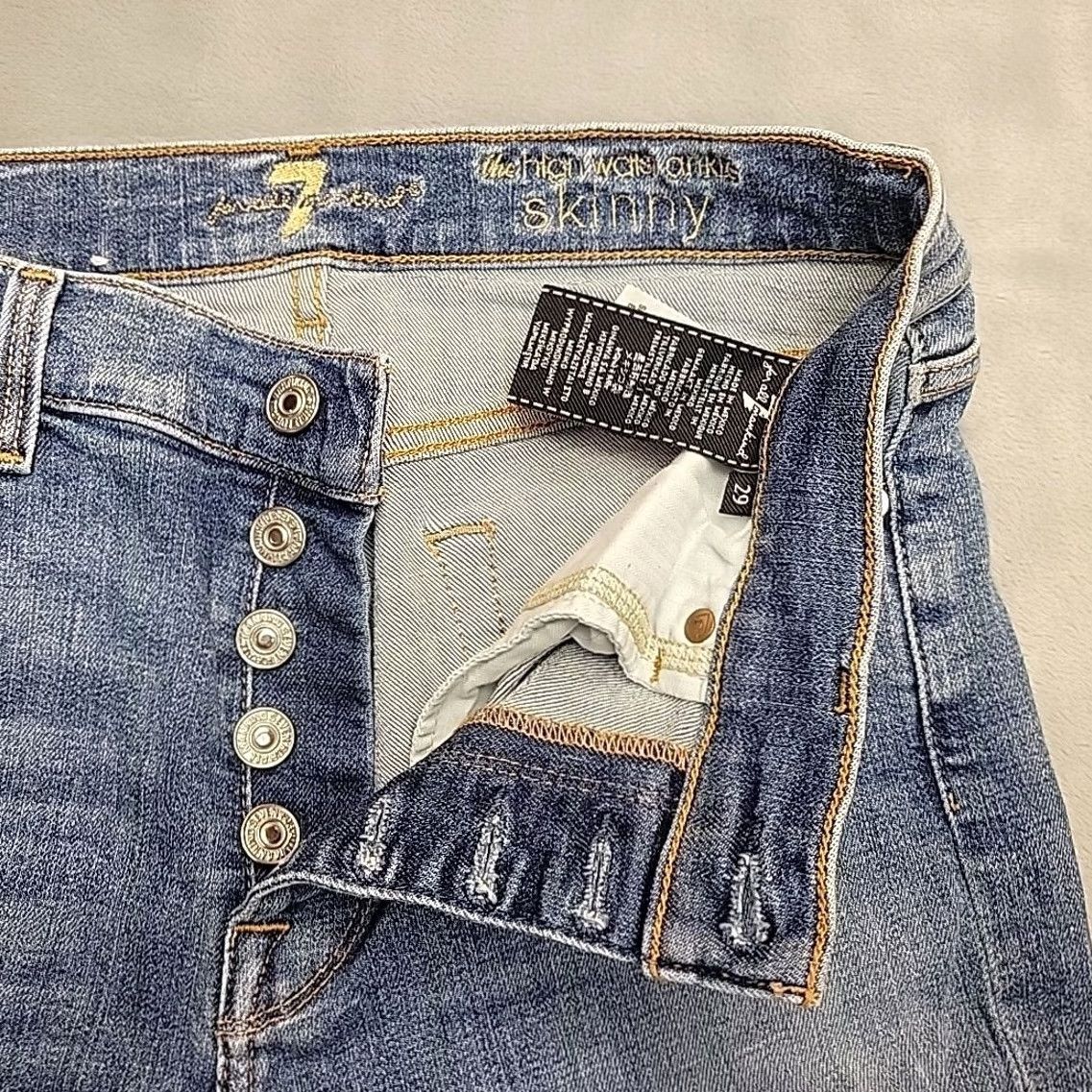 7 For All Mankind 7 For All Mankind Jeans Womens 29 Blue High Waist Ankle Skinny Stretch Denim Jeans Size 29" - 2 Thumbnail