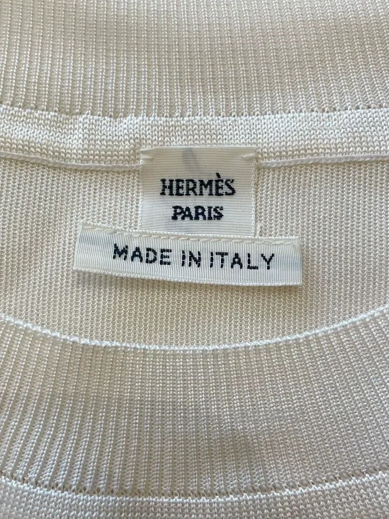 Hermes Hermes Pig Nose Embroidered Silk Chiffon Short Sleeve Size XS / US 0-2 / IT 36-38 - 5 Thumbnail