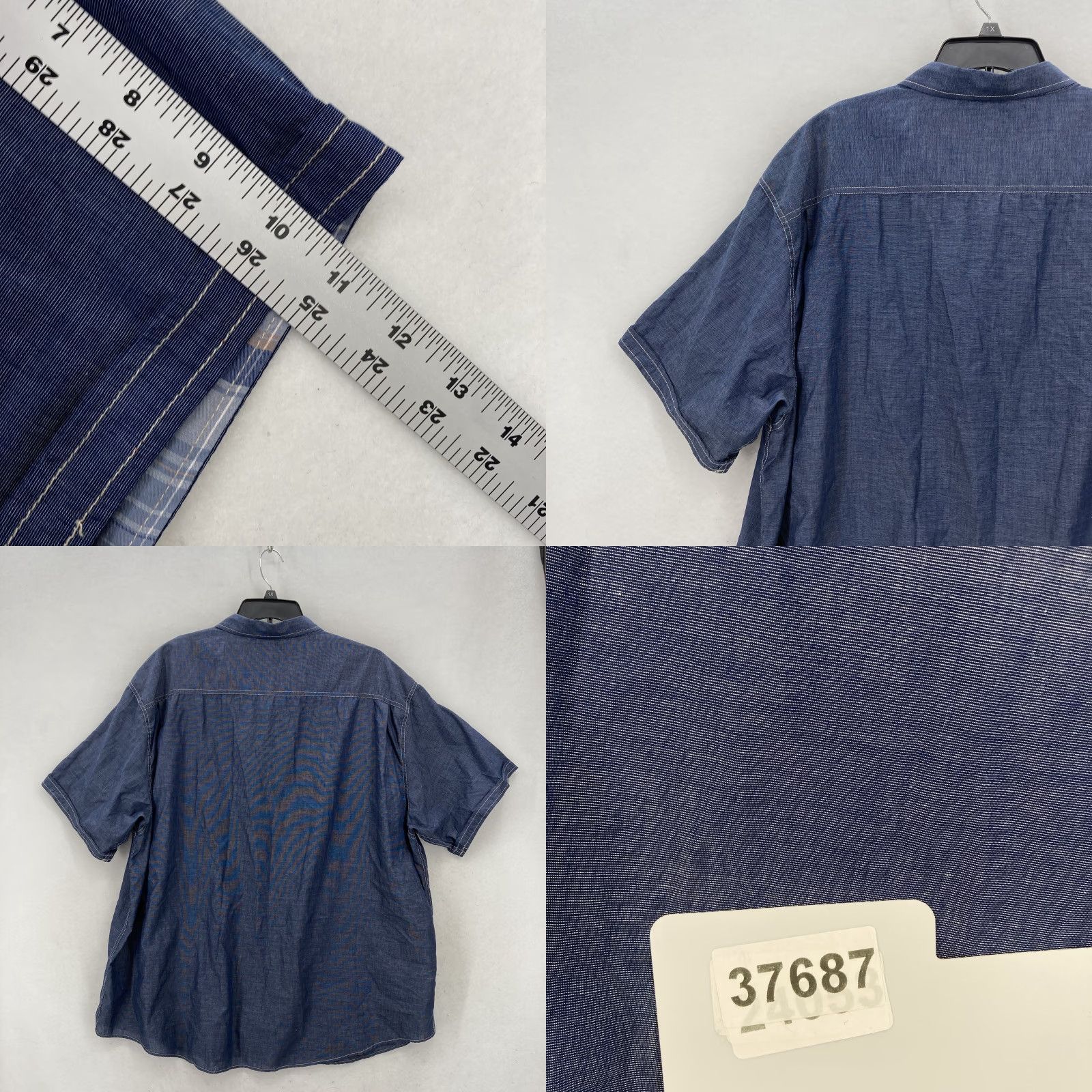 Weatherproof Weatherproof Shirt Mens 3XL Navy Blue Short Sleeve Button Up Pockets Vintage Style Classic Weatherproof Vintage branding Size US XXL / EU 58 / 5 - 9 Thumbnail