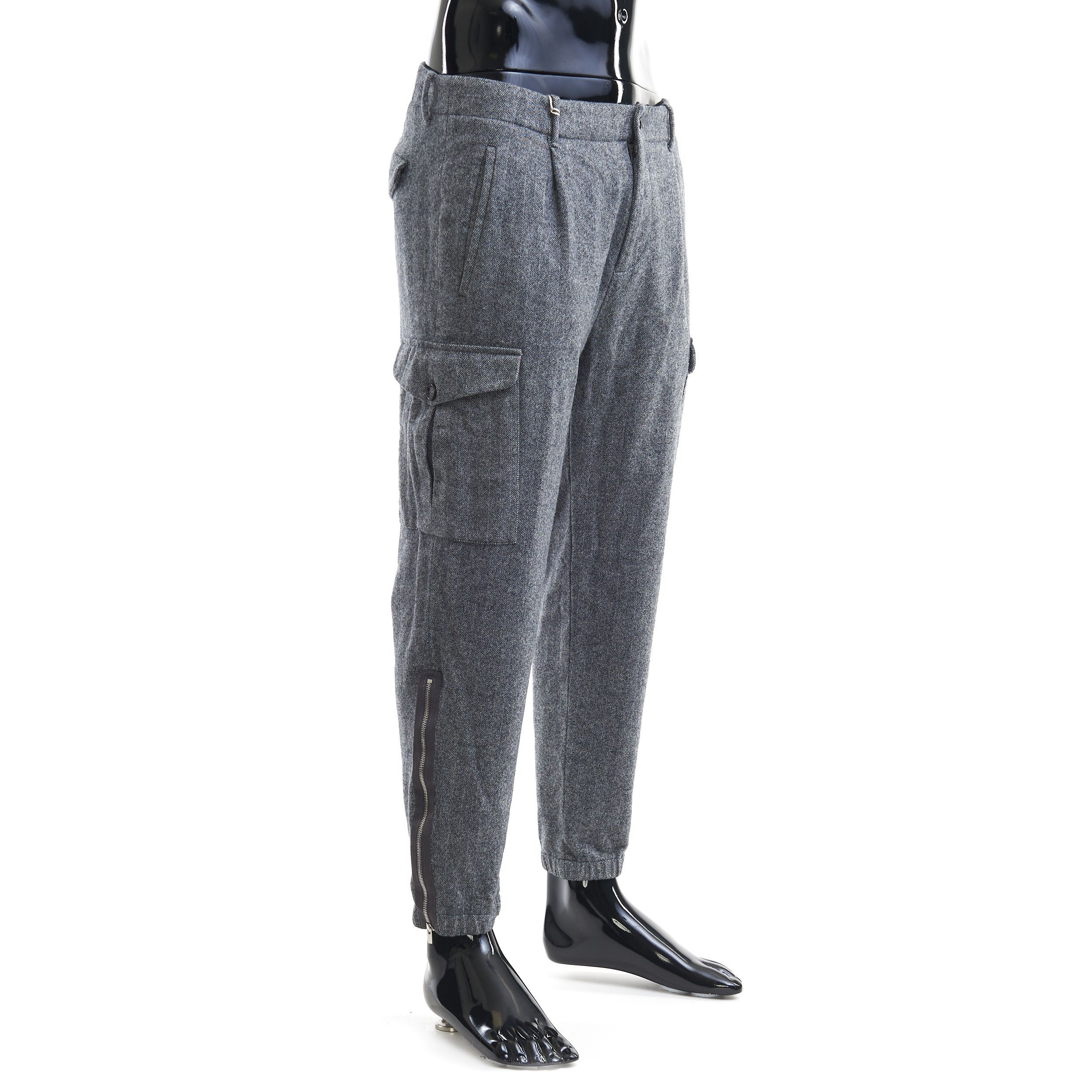 Brunello Cucinelli Cargo Pants In Grey Virgin Wool Herringbone Size US 32 / EU 48 - 8 Thumbnail