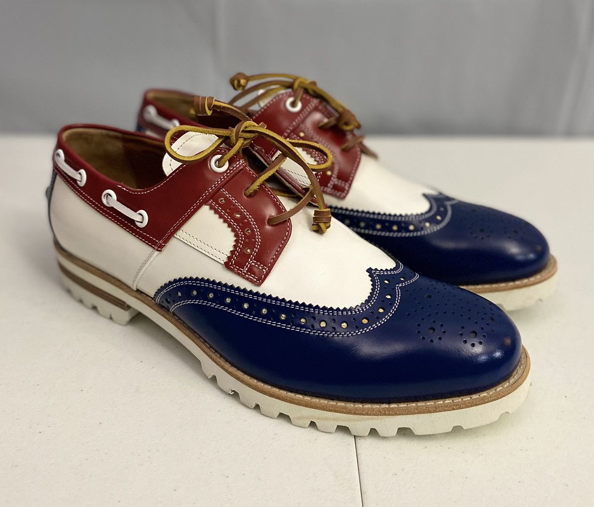 Dsquared2 Dsquared2 🇮🇹 R/W/B Leather Handmade Brogue Boat Shoes 9 NEW Size US 9 / EU 42 - 10 Thumbnail