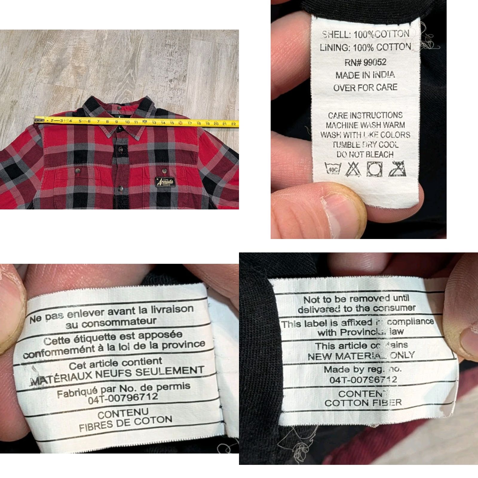 Vintage VINTAGE Armada Men's Buffalo Plaid Tech Flannel Button Up L/S Lined Shirt Size L Size US L / EU 52-54 / 3 - 9 Thumbnail