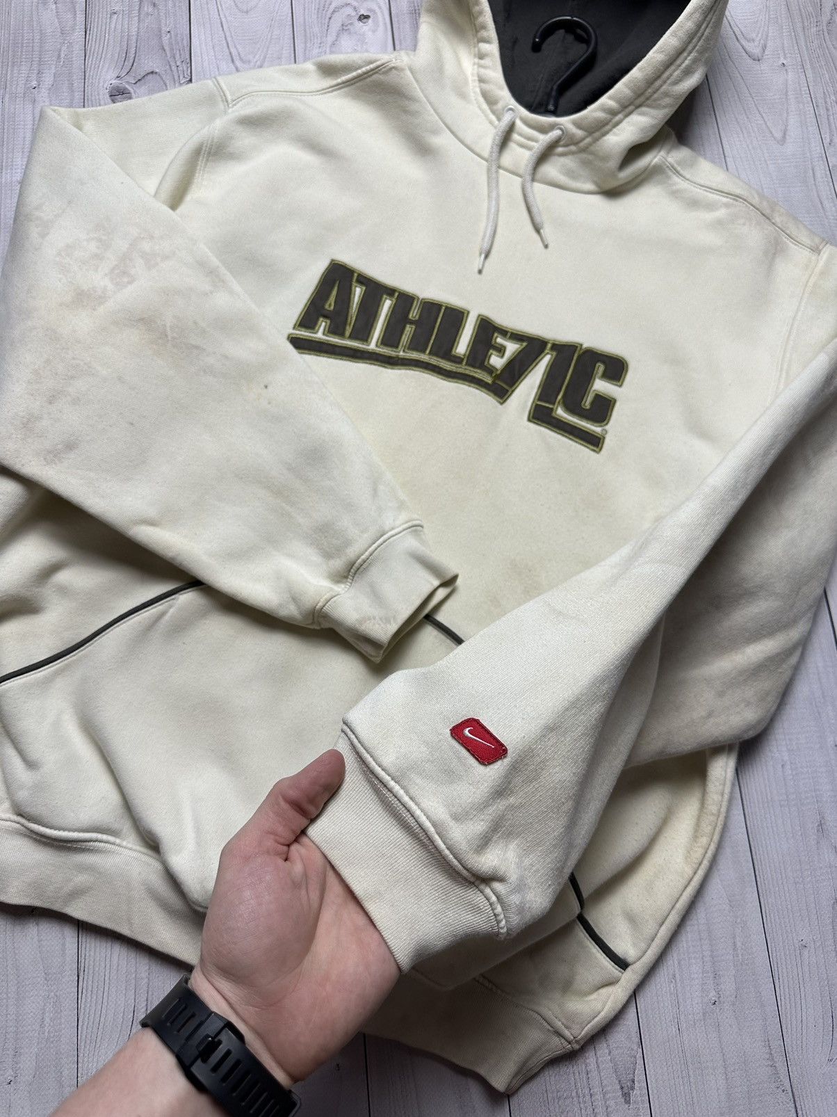 Vintage Vintage Nike athletic 72 big logo hoodie size M distressed Size US M / EU 48-50 / 2 - 5 Thumbnail