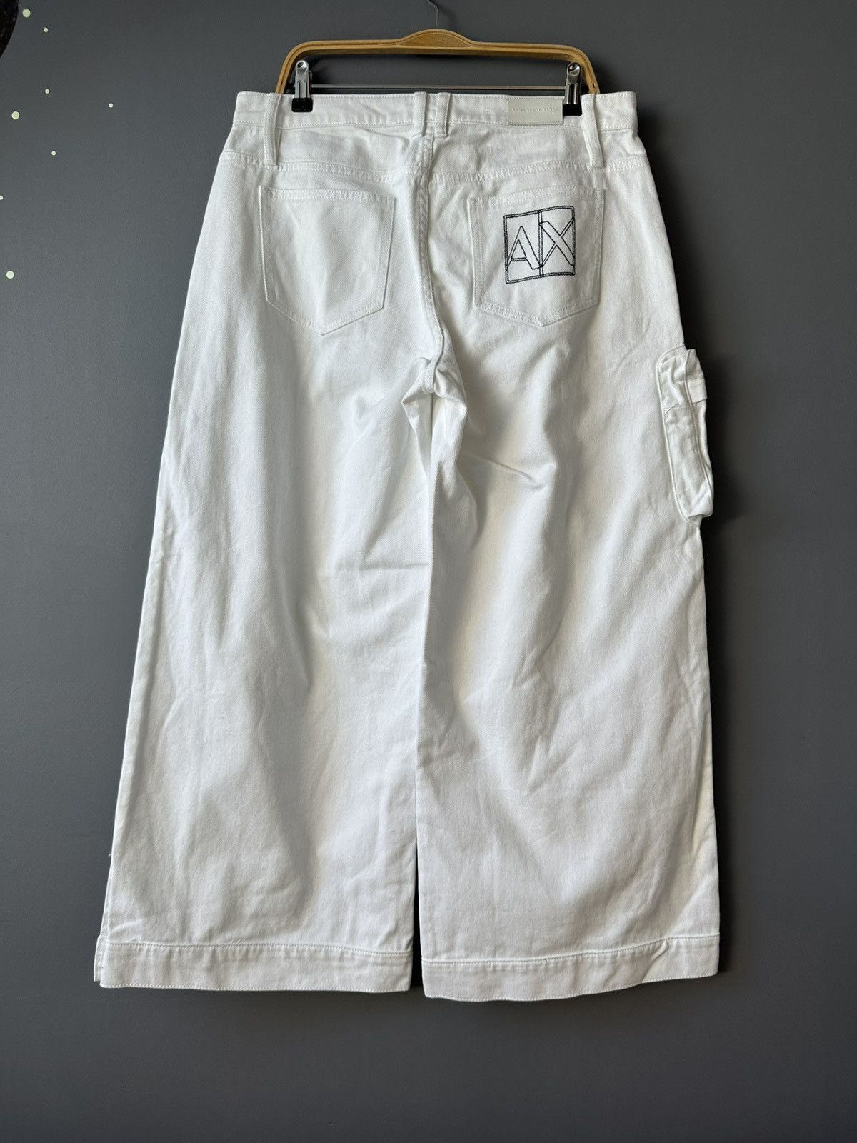 Armani Exchange Armani Exchange Wide denim pants white trousers jeans Size 30" / US 8 / IT 44 - 8 Thumbnail