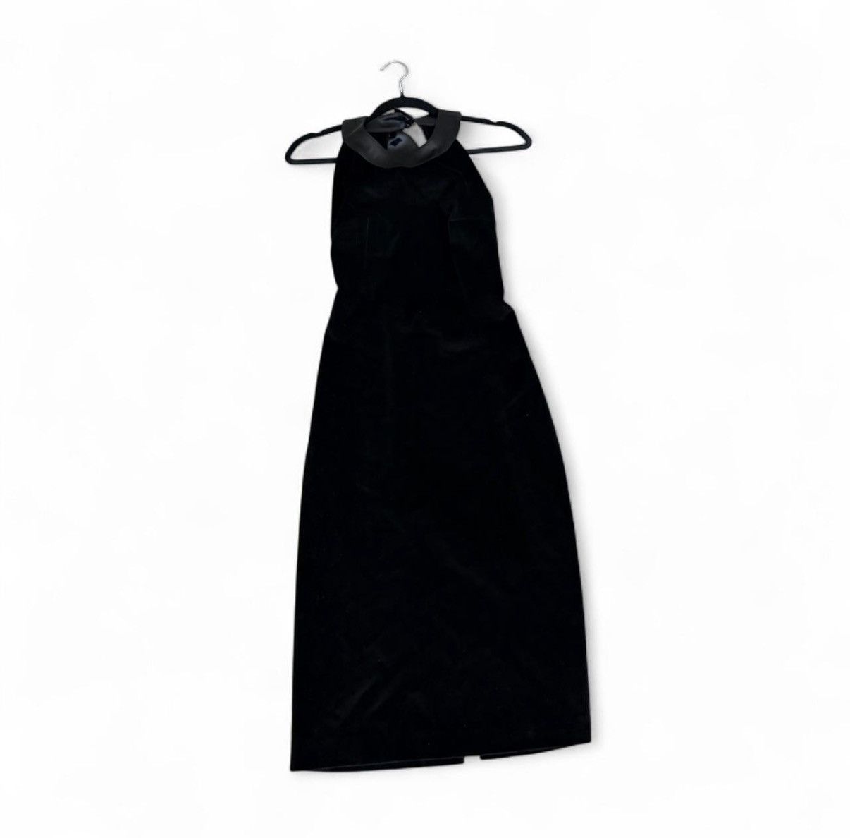 Tara Jarmon Tara Jarmon 90s black velvet open back halter mini dress Size S / US 4 / IT 40 - 4 Thumbnail