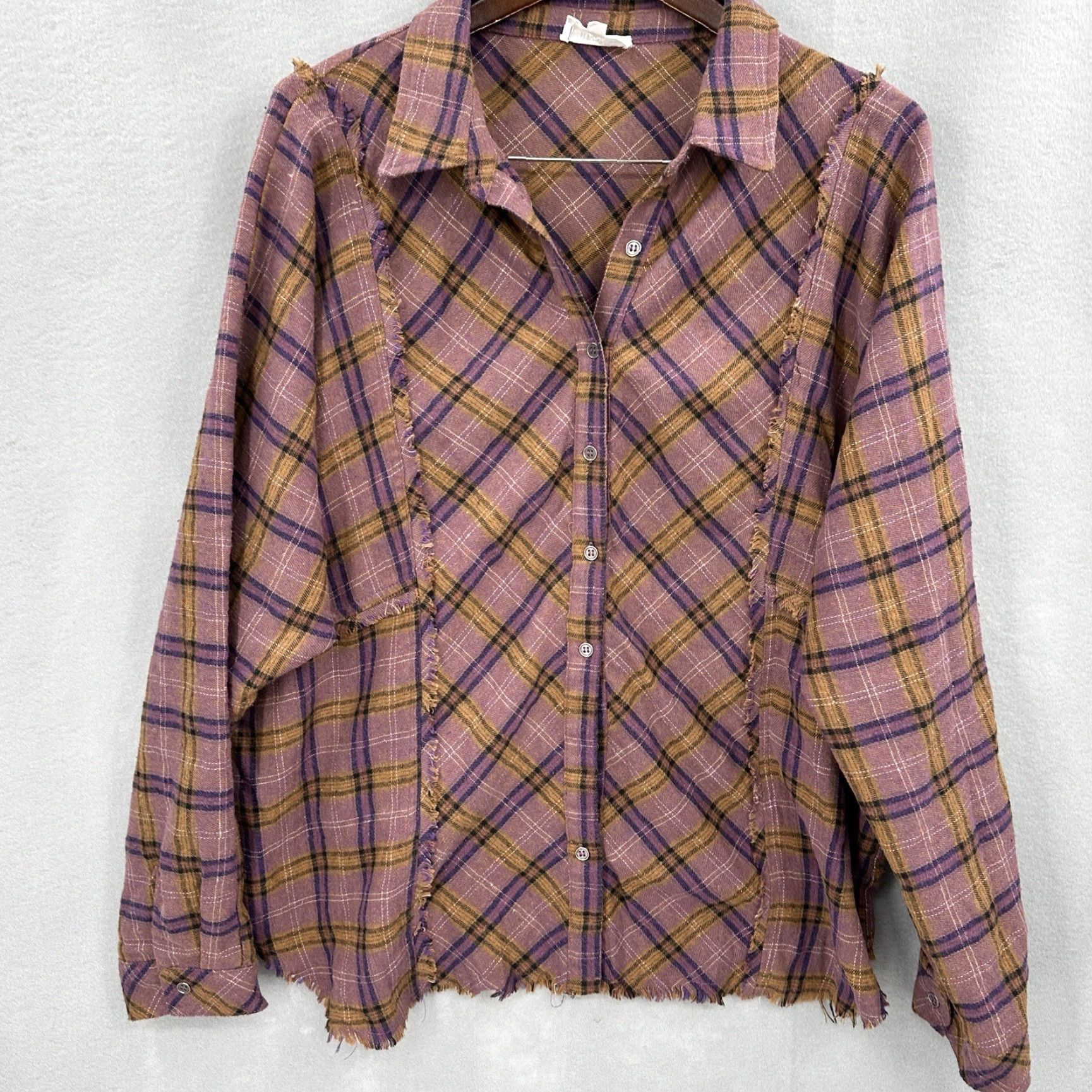 Vintage Heyson Flannel Shirt Womens Large Purple Plaid Button-Up Long Sleeve Dolman Business Casual Size L / US 10 / IT 46 - 4 Thumbnail