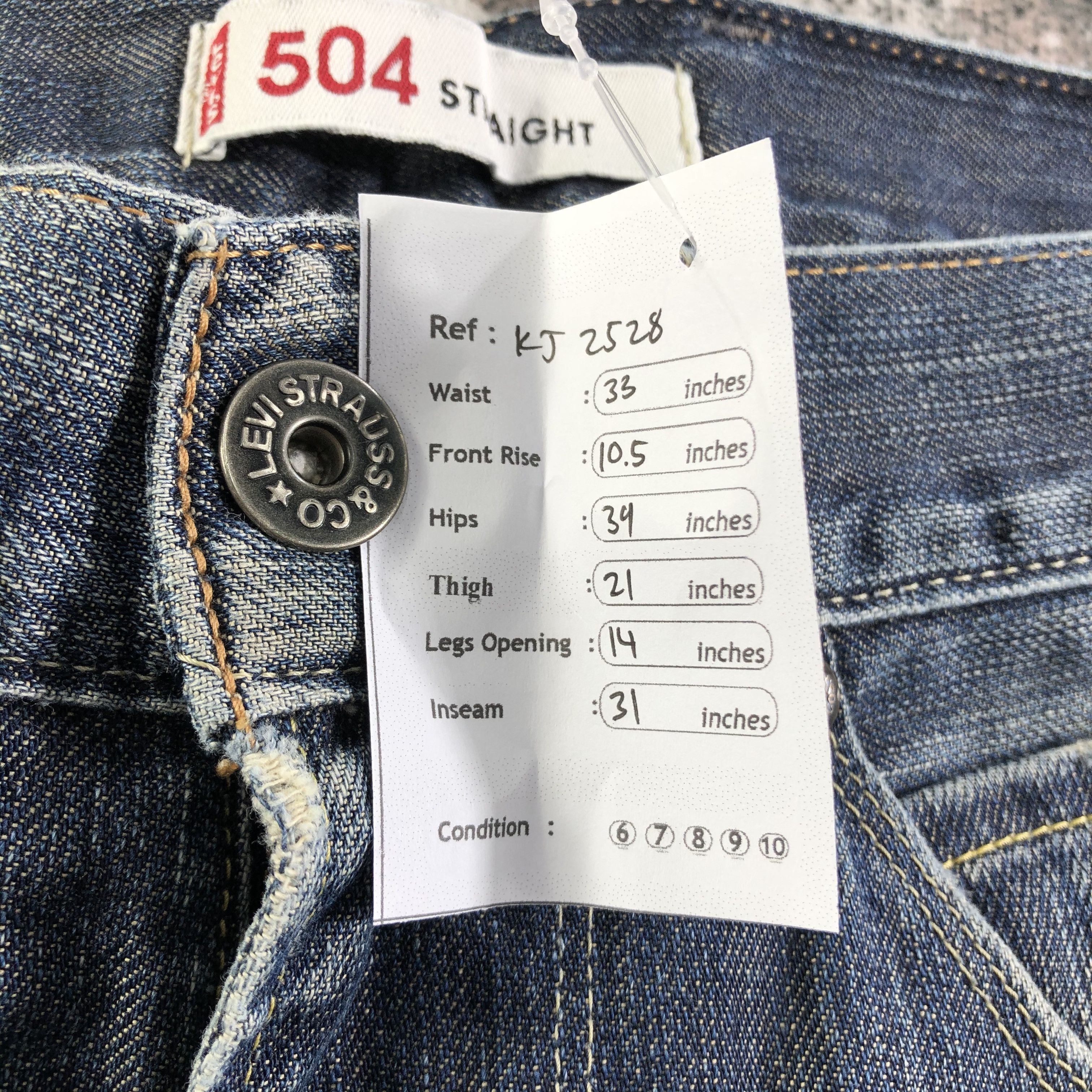 Levi's Vintage Levis Jeans 504 Distressed Denim KJ2528 Size US 30 / EU 46 - 13 Thumbnail