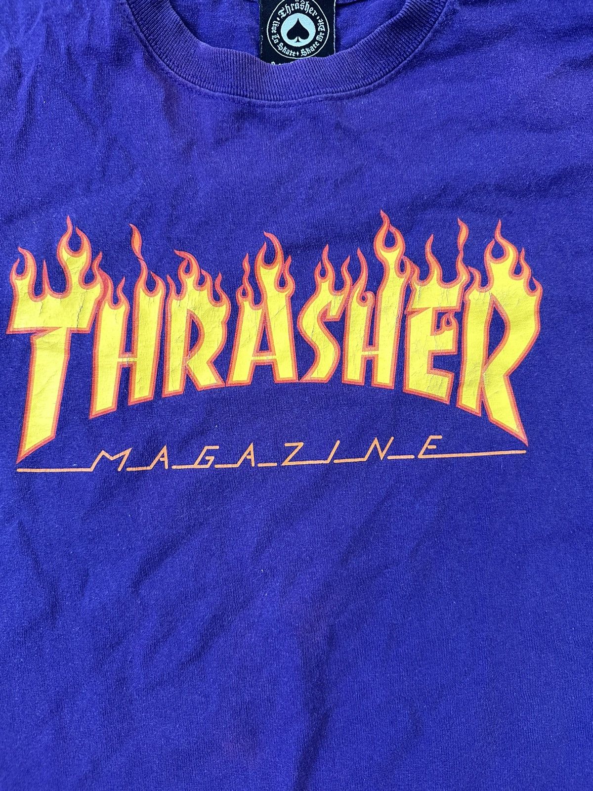 Thrasher PURPLE THRASHER DISTRESSED SHORT SLEEVE T SHIRT SK8 Size US L / EU 52-54 / 3 - 4 Thumbnail