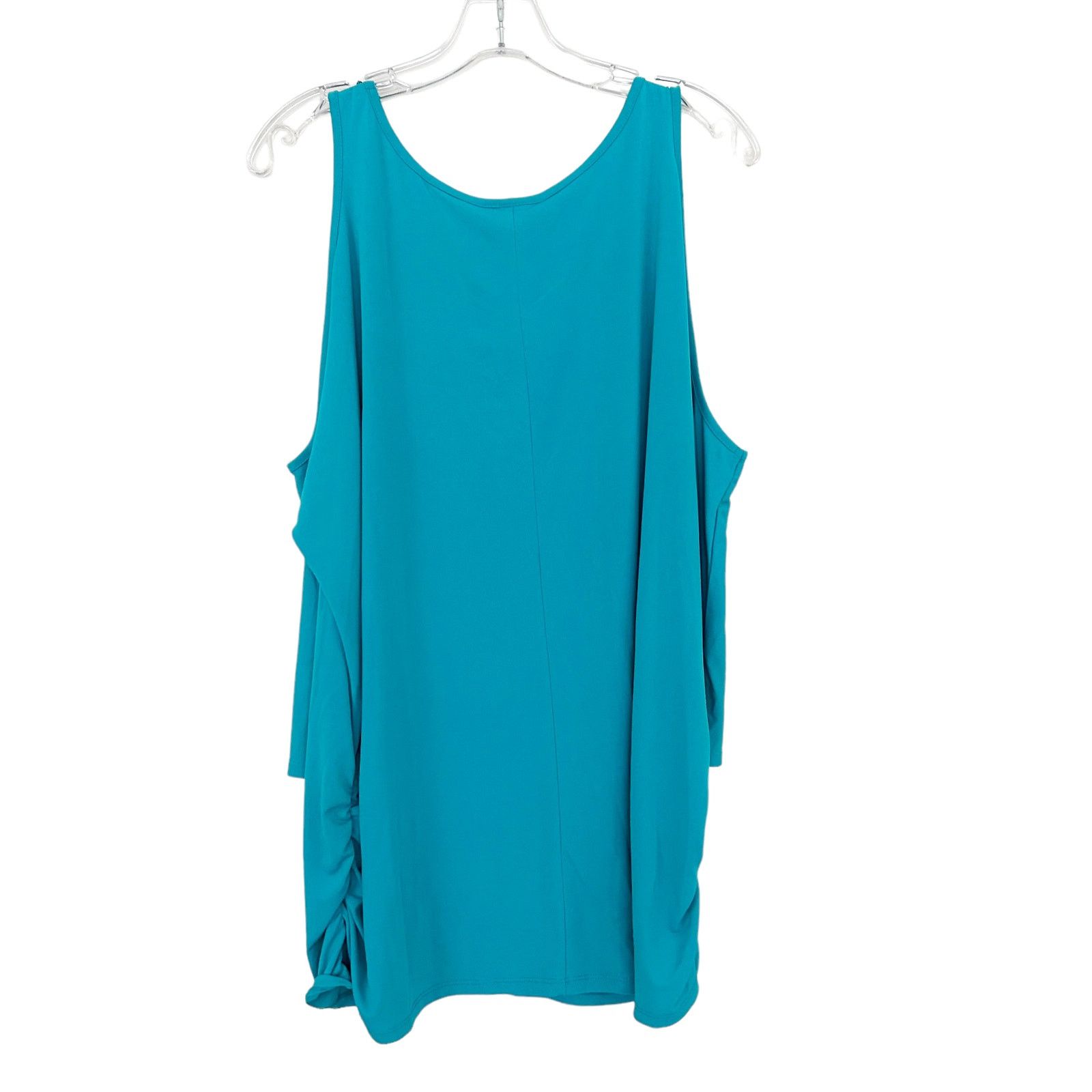 Other Lane Bryant Teal Beaded Cold Shoulder Blouse Sz 22/24 Size 3XL / US 20-22 - 5 Thumbnail