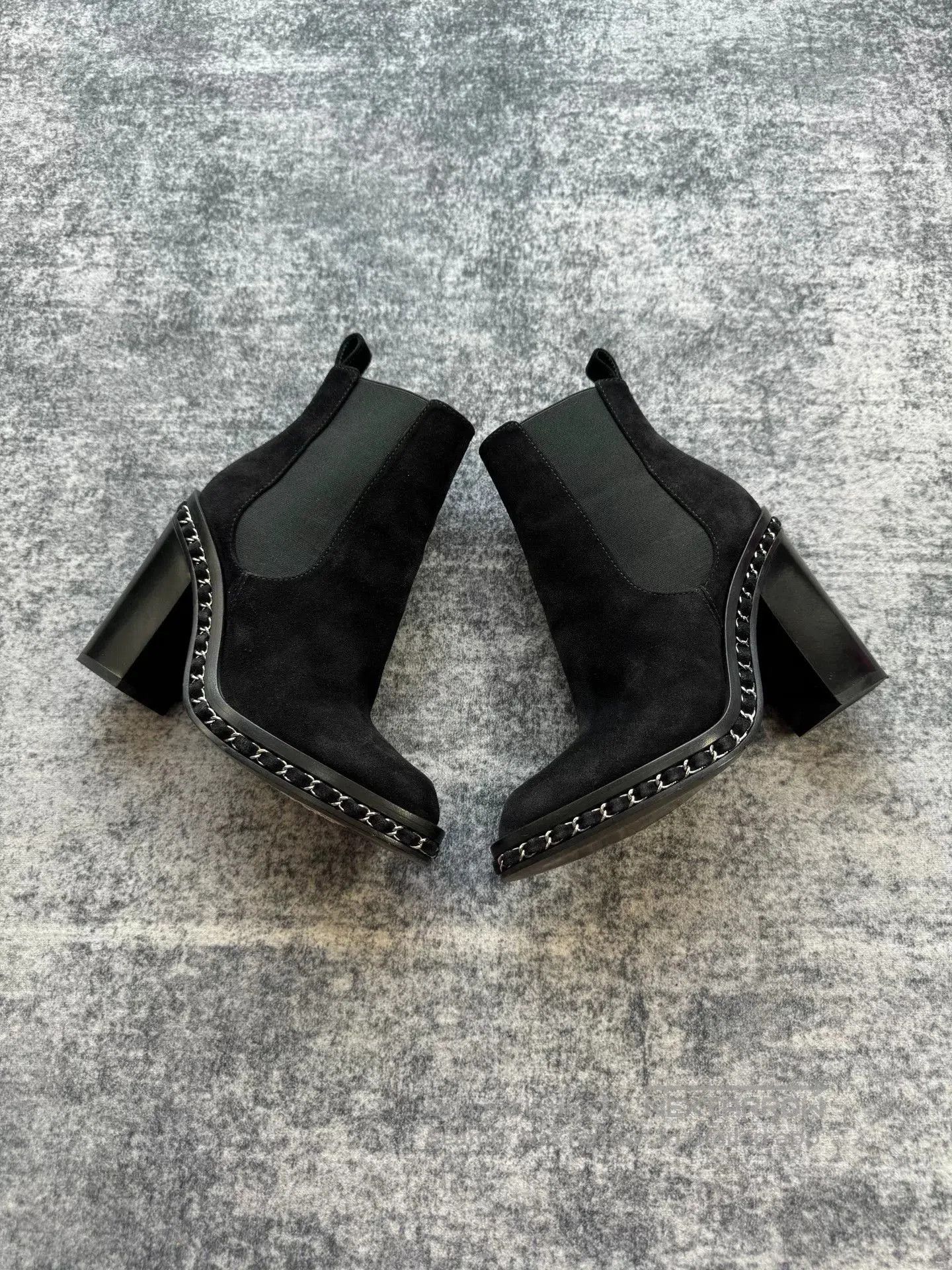 Chanel Chanel Suede Chain High-Heel Boots. Size US 5 / IT 35 - 1 Thumbnail