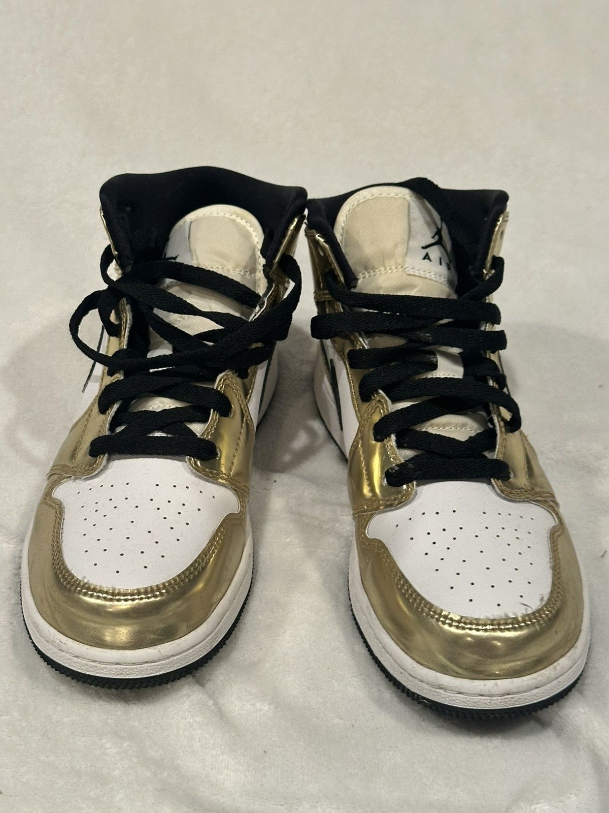 Nike Nike Jordan 1 Mid - Metallic Gold (GS) Size US 5.5 / IT 35.5 - 3 Thumbnail