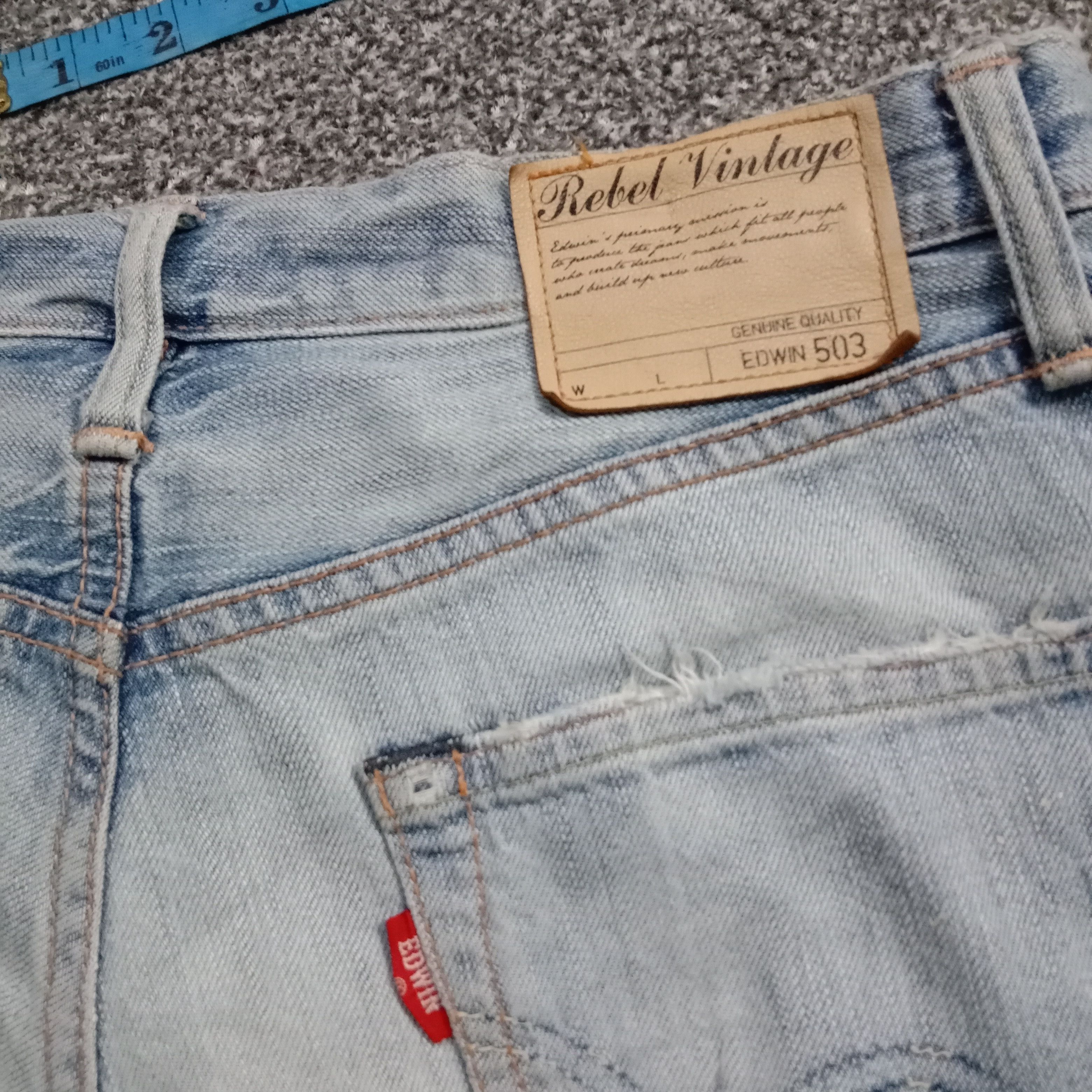 14th Addiction 🇯🇵 🔥 90s Edwin 503 Boro Homeless Sashiko Pants Size US 31 - 7 Thumbnail