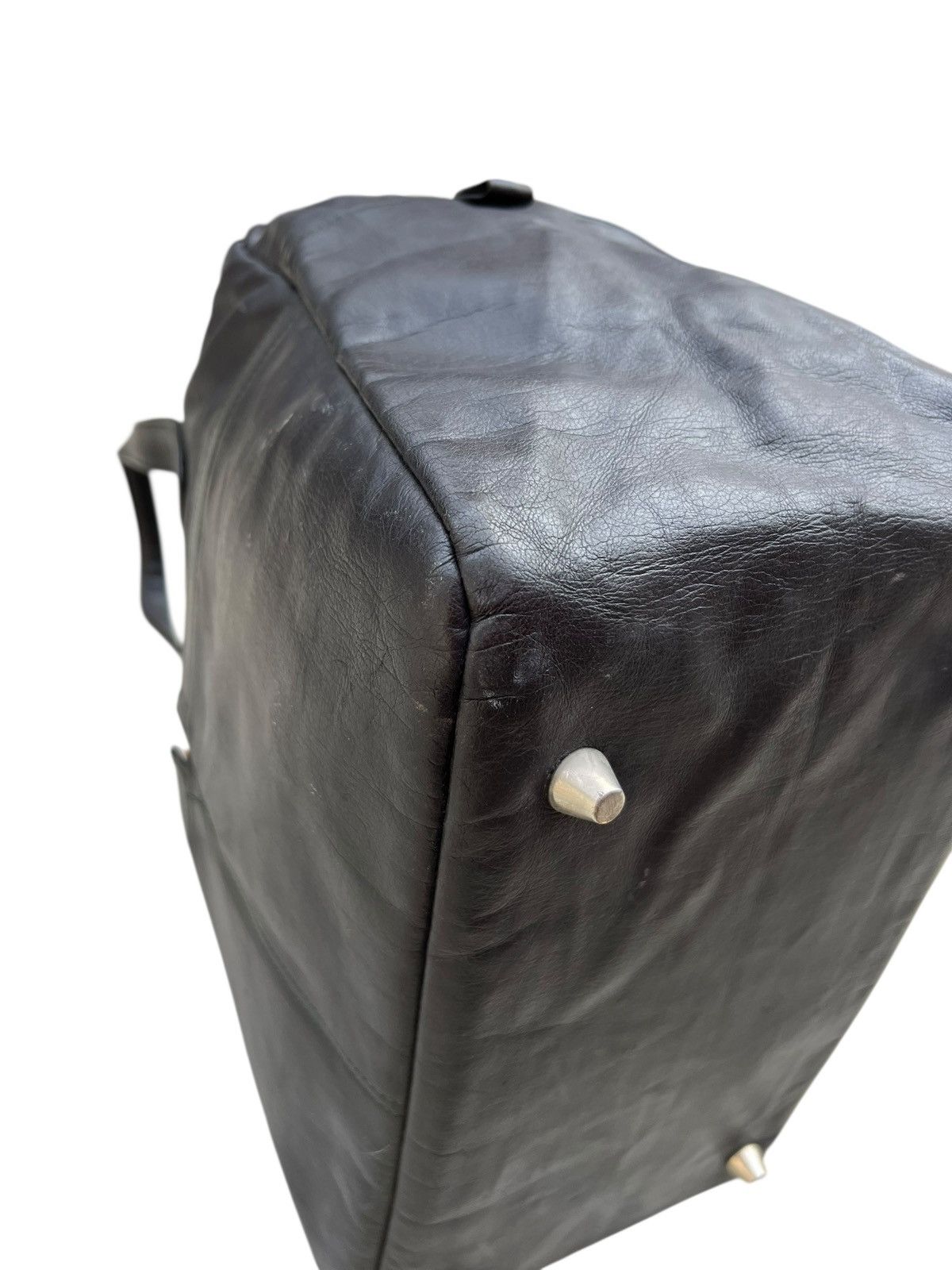 Leather RARE!! Vintage 40s HONOUR Japan Patina Black Leather Bag Size ONE SIZE - 13 Thumbnail