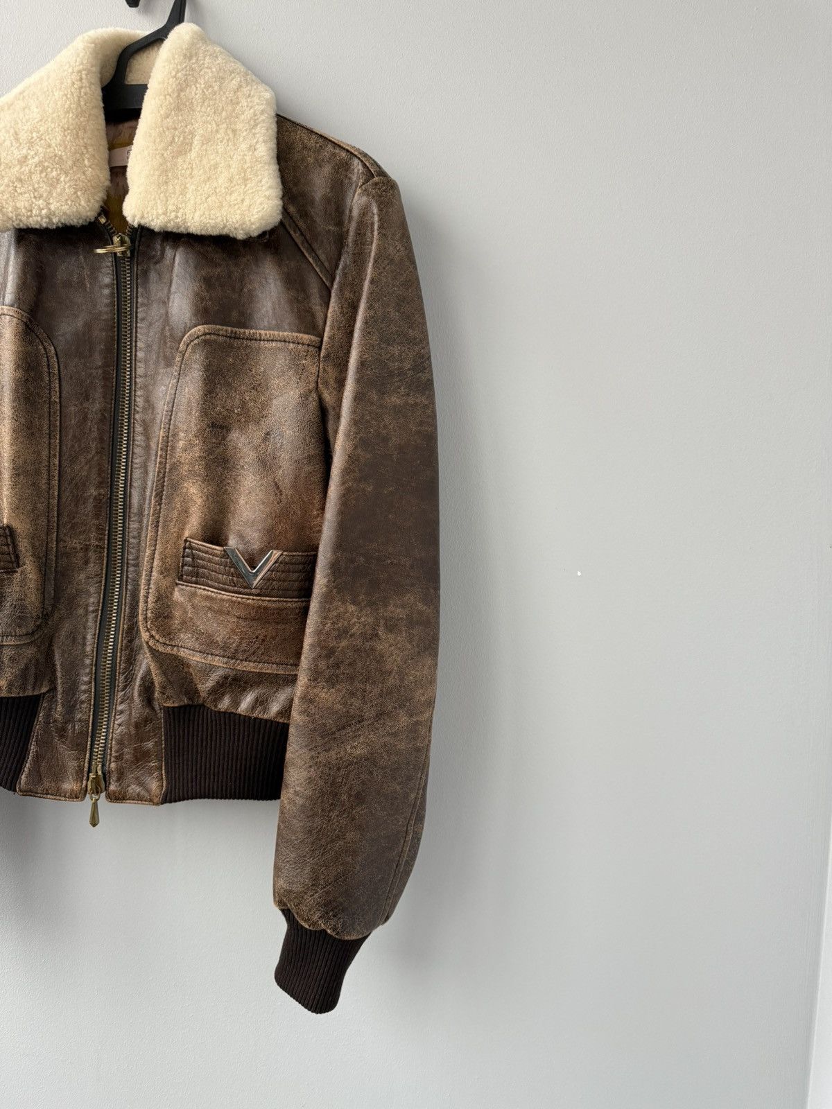 RED Valentino Red Valentino Leather Aviator Jacket Womans Size S / US 4 / IT 40 - 5 Thumbnail