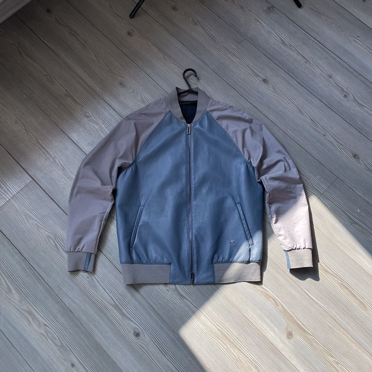 Emporio Armani Emporio Armani Leather + Nylon Bomber Jacket Size US L / EU 52-54 / 3 - 3 Thumbnail