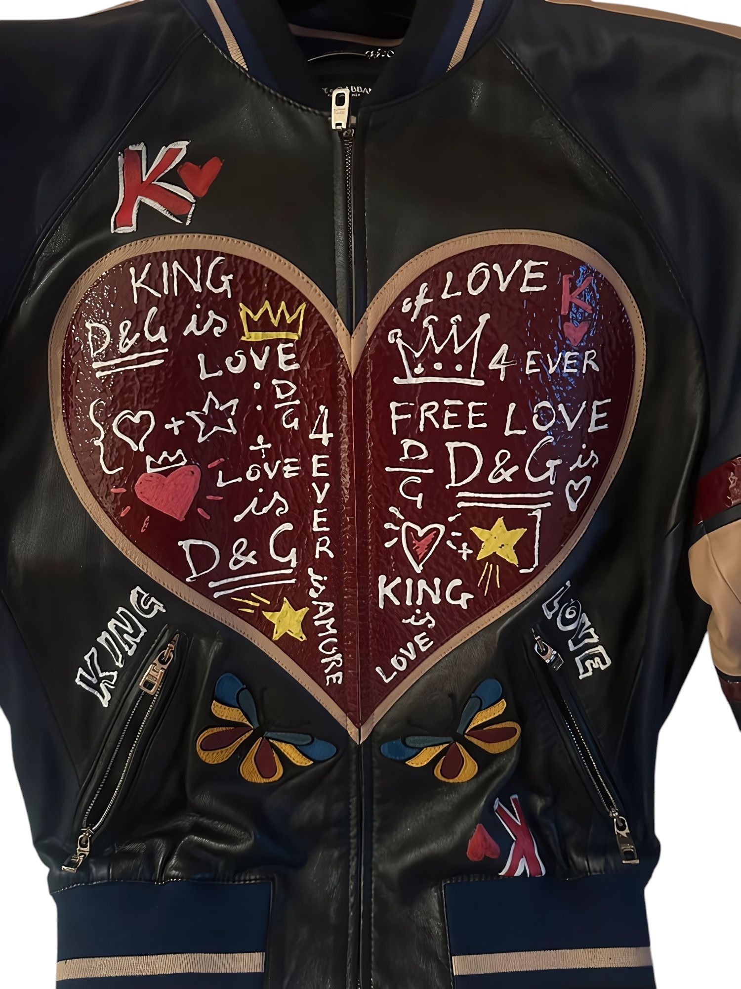 Dolce & Gabbana S/S 2018 RUNWAY DG KING LAMB LEATHER BOMBER JACKET Size US M / EU 48-50 / 2 - 3 Thumbnail
