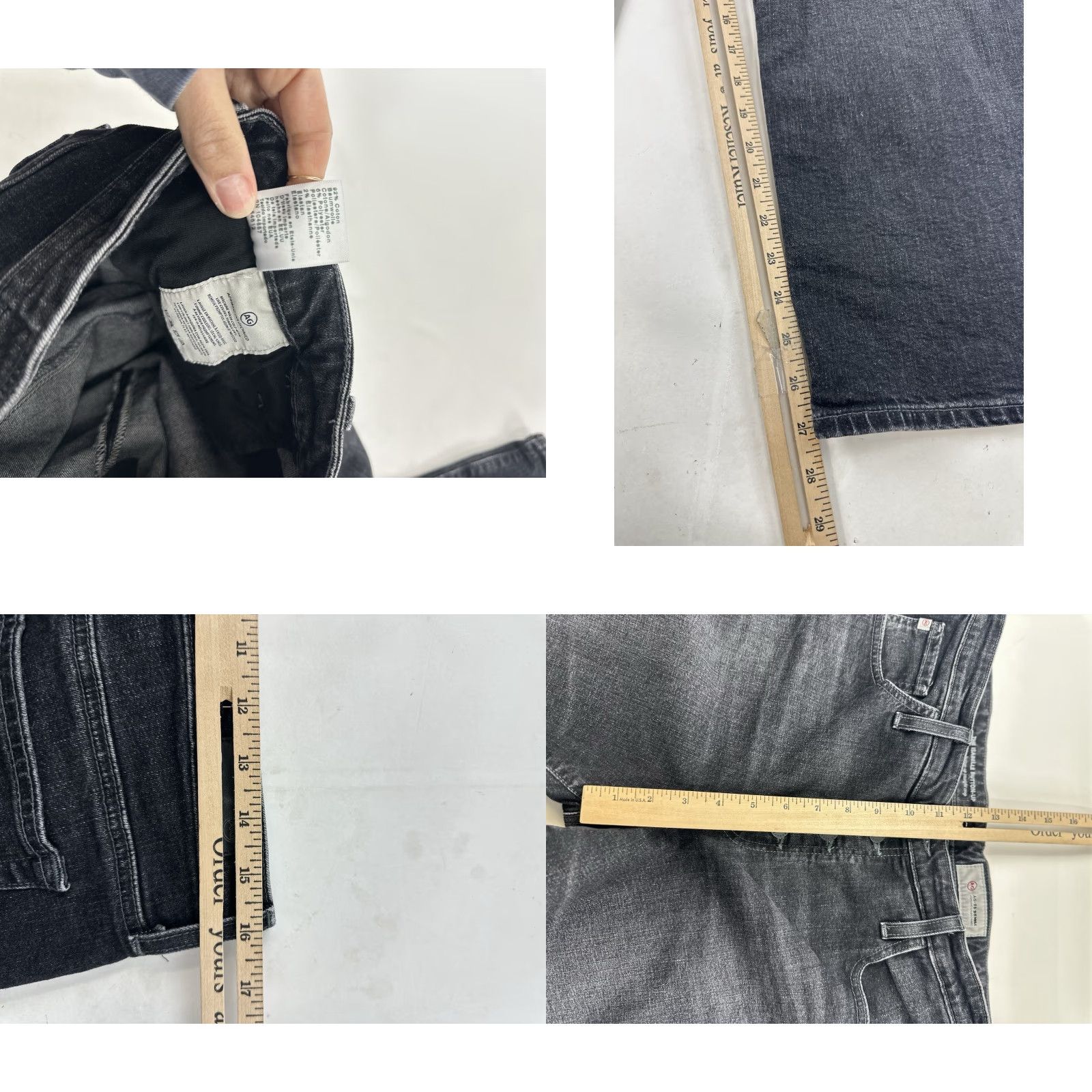Vintage VINTAGE AG Adriano Goldschmied Jeans Womens 32R Black The Isabelle Button Up Size 24" / US 00 / IT 34 - 8 Thumbnail