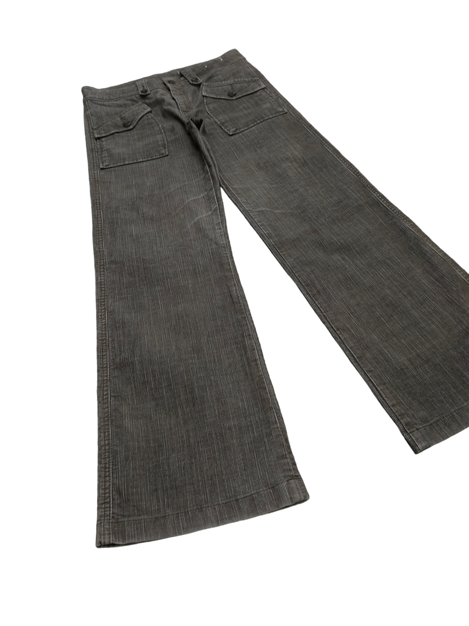If Six Was Nine Flare Jeans Japan Corduroy Denim Bush Pants Bootcut Y2k Size US 31 - 2 Thumbnail