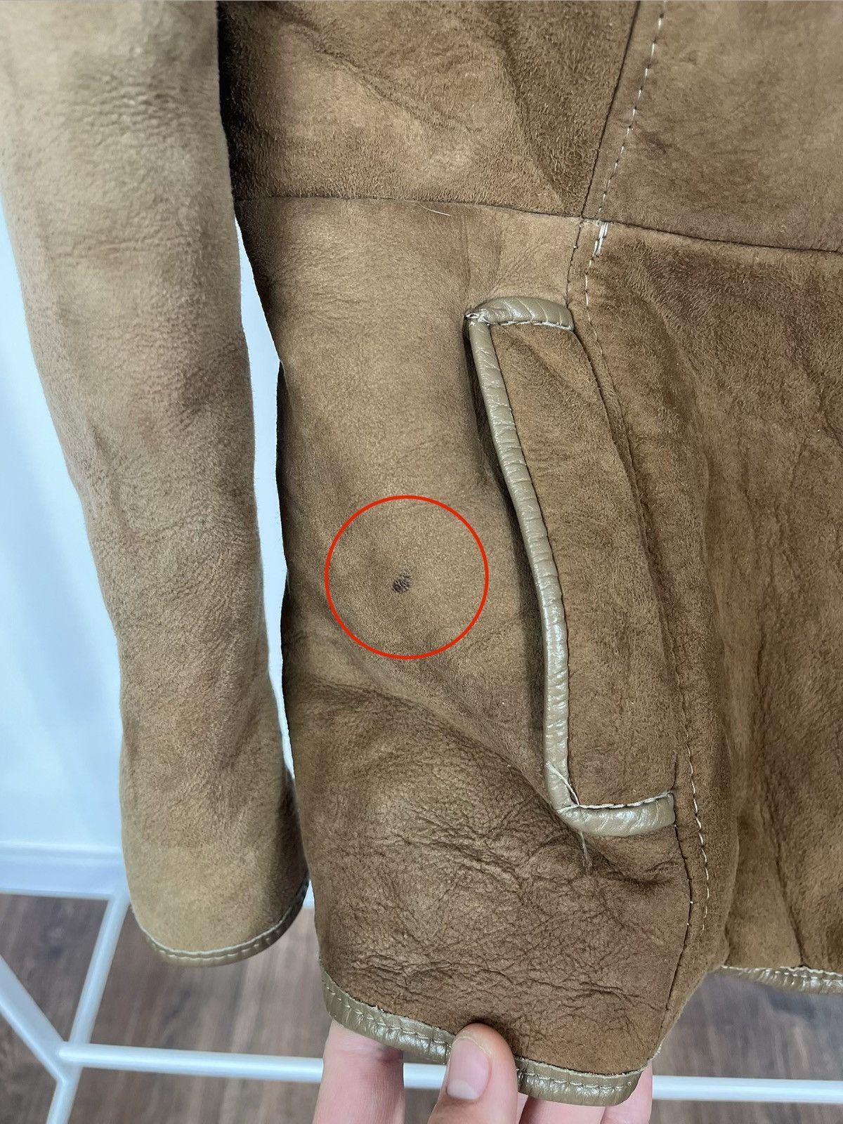 Other Vintage Shearling Sheepskin Coat Brown Real Fur Jacket UK Size M / US 6-8 / IT 42-44 - 5 Thumbnail