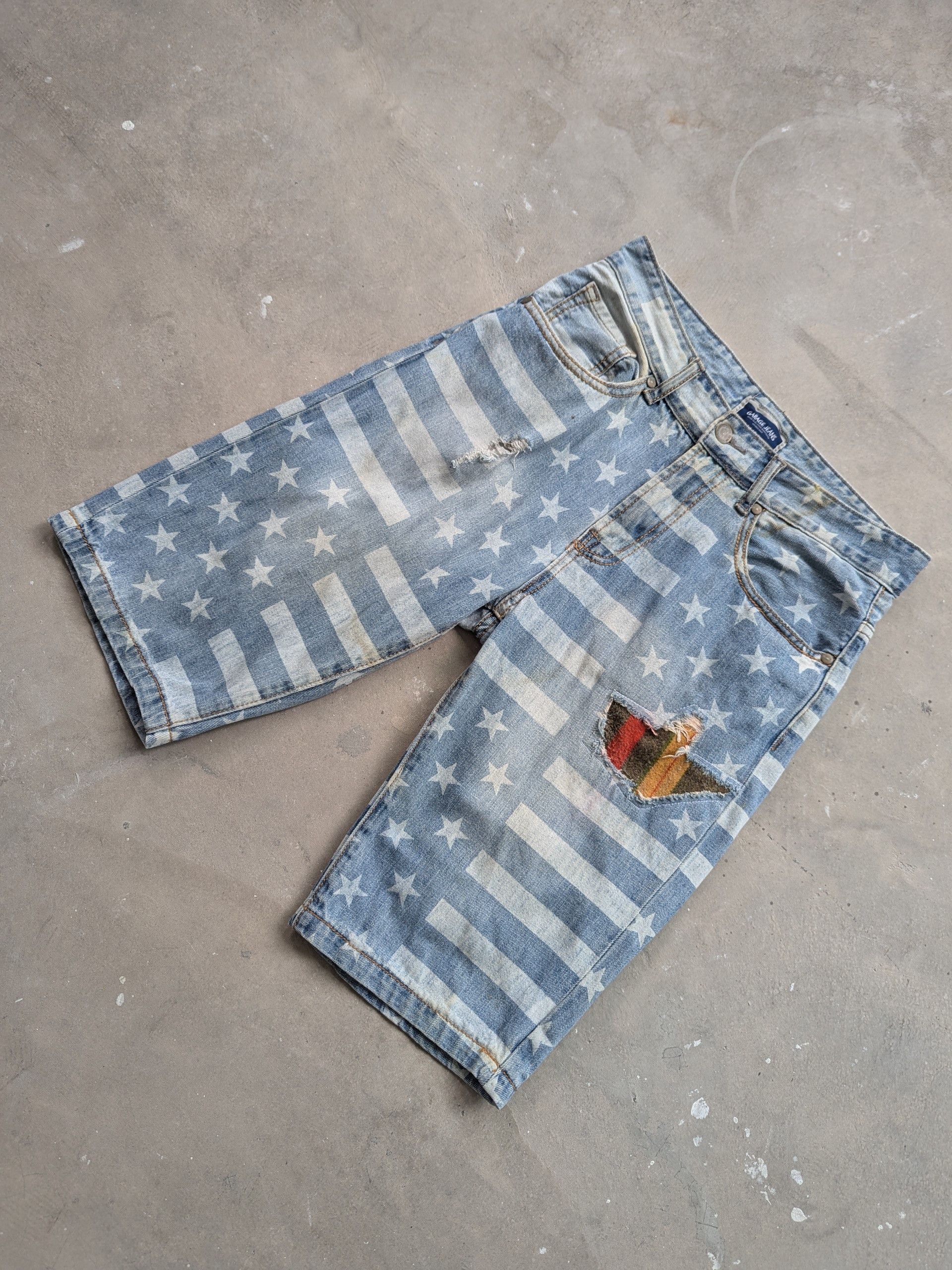Japanese Brand × Vintage Vintage Garage Jeans Distressed American Flag Size US 28 / EU 44 - 2 Thumbnail